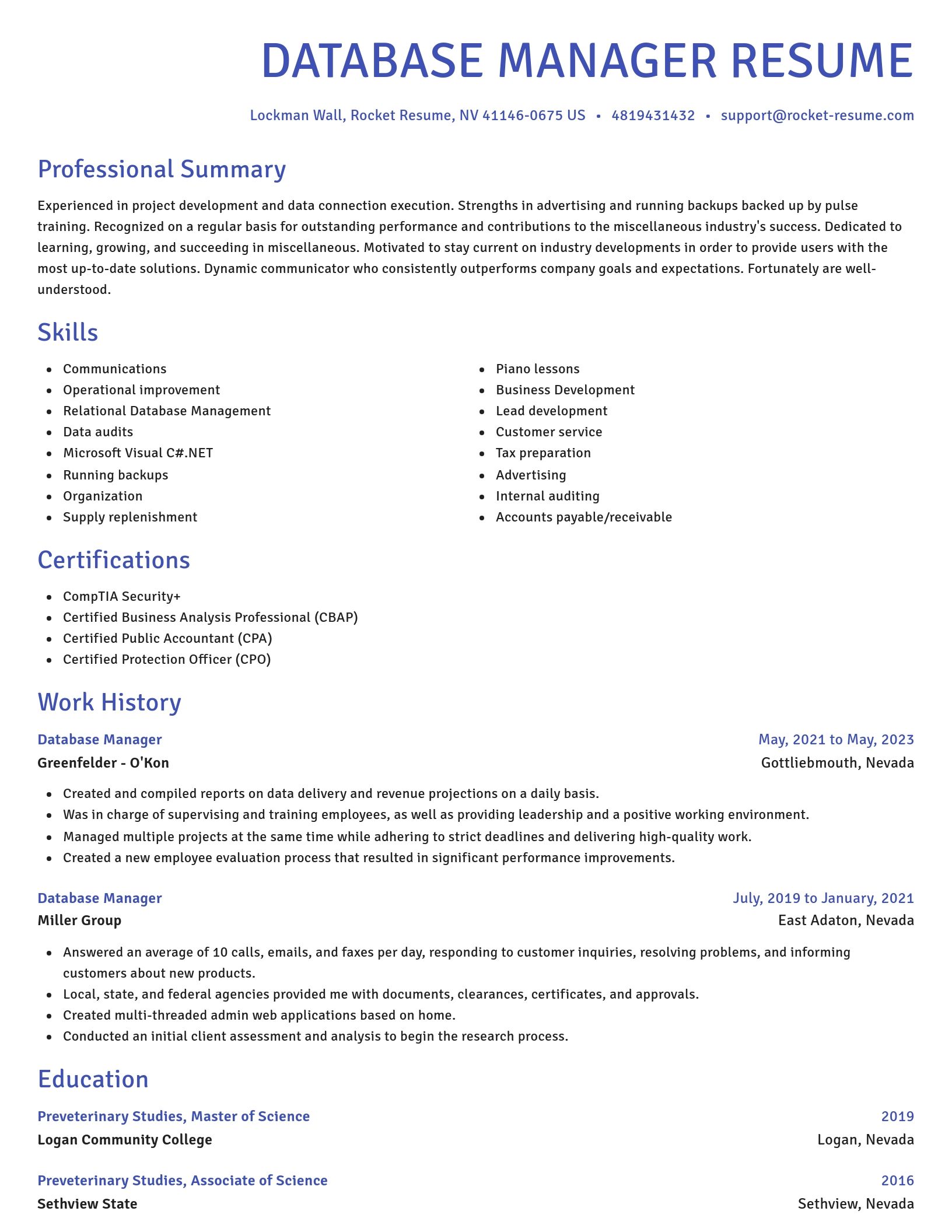 Novel resume template