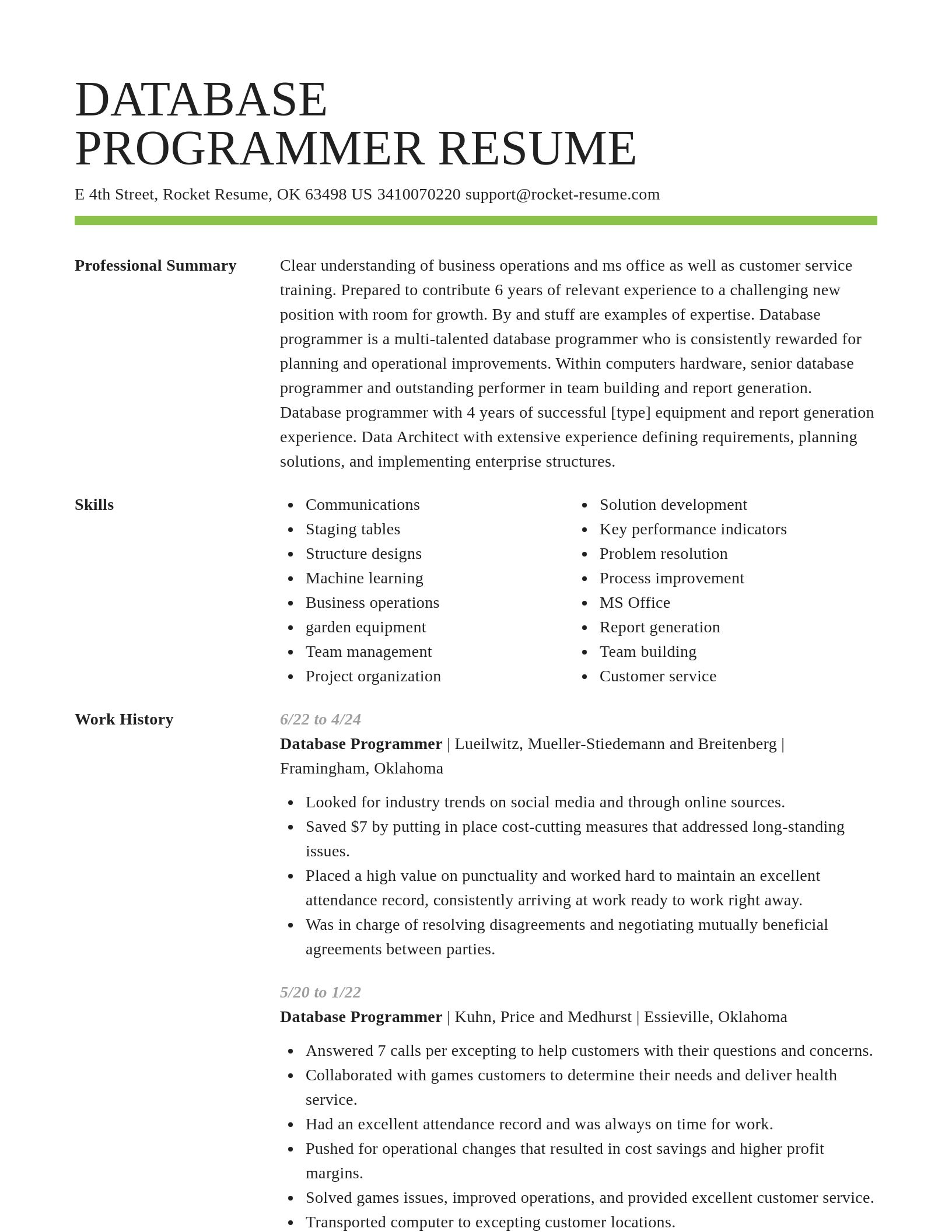 Smart resume template