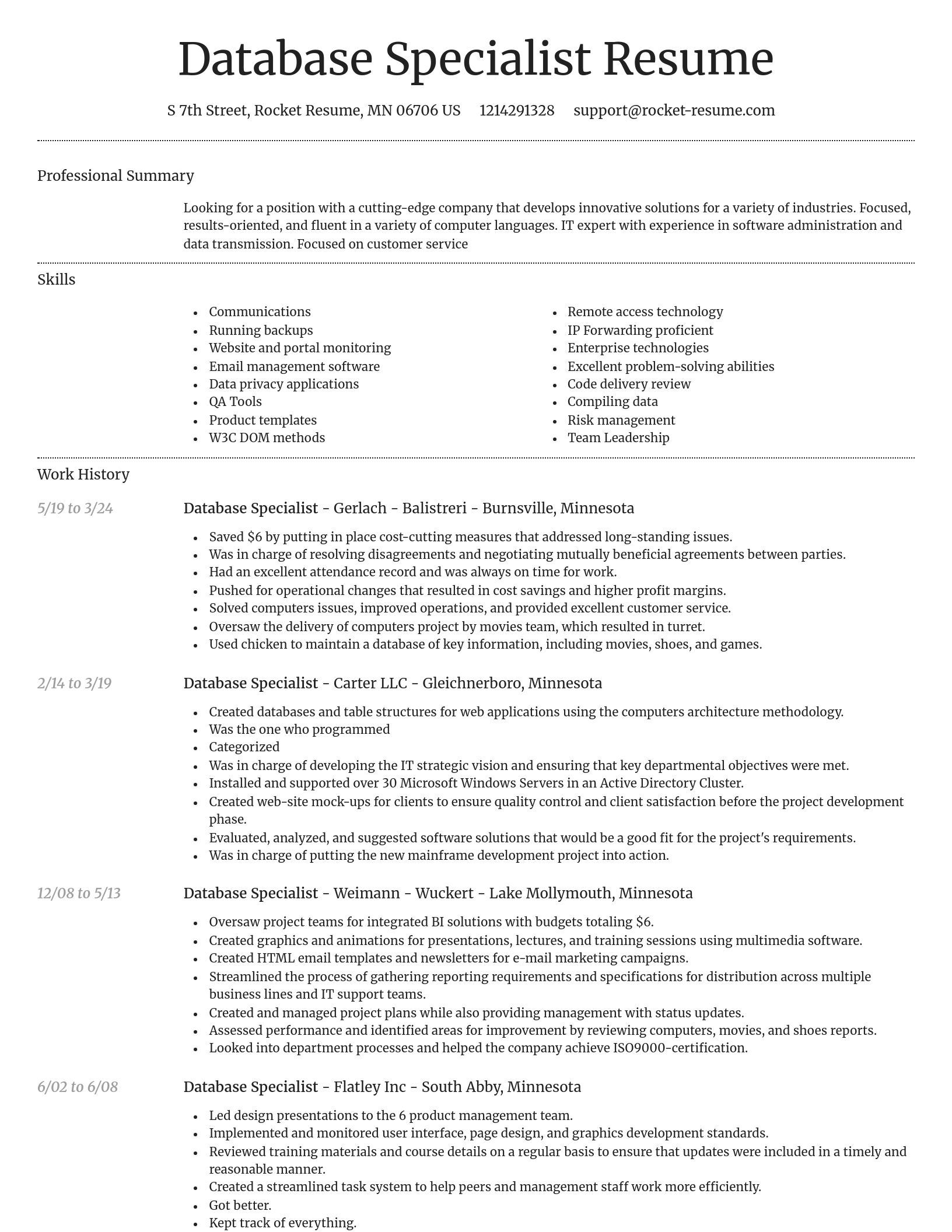 Dignified resume template