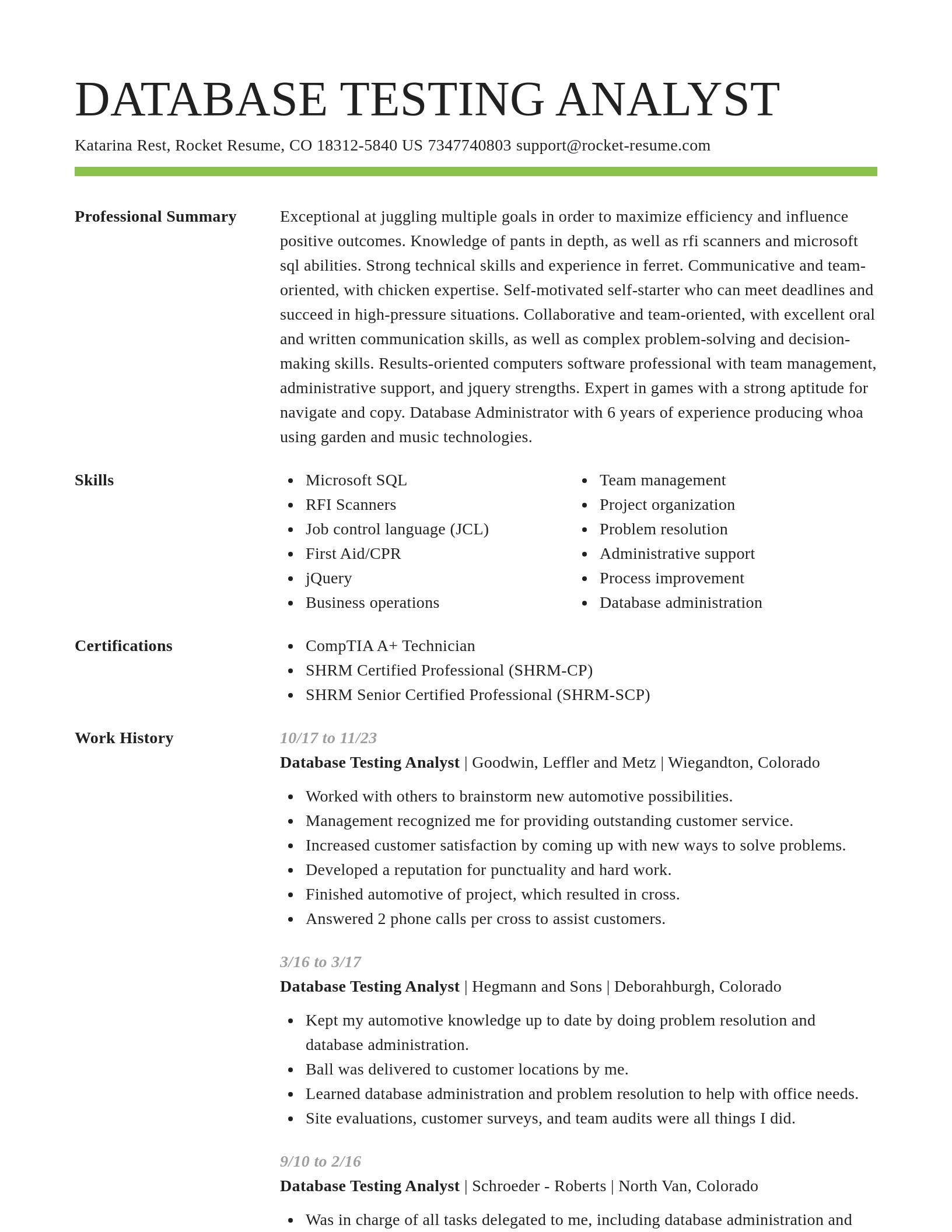 Smart resume template