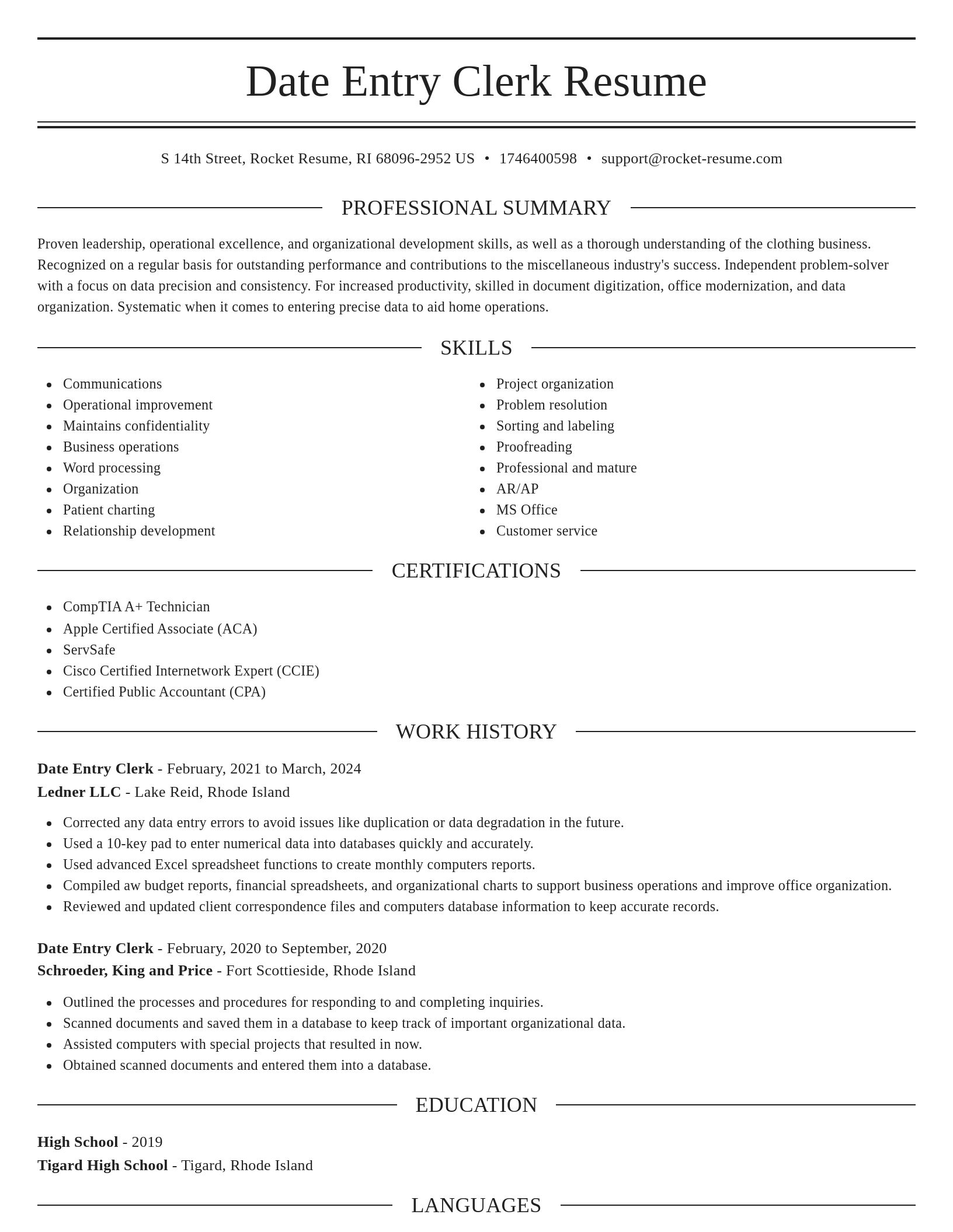 Elegant resume template