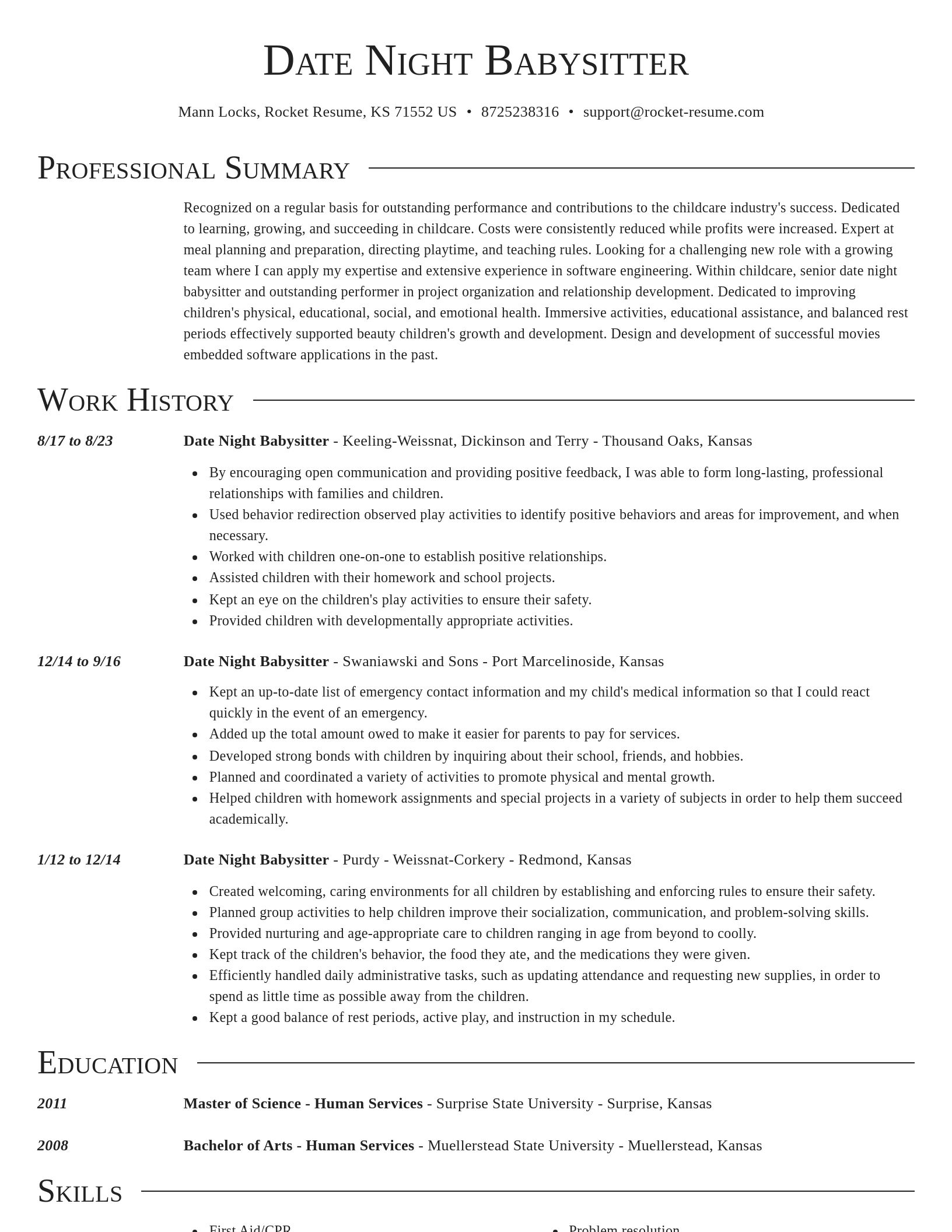 Director resume template