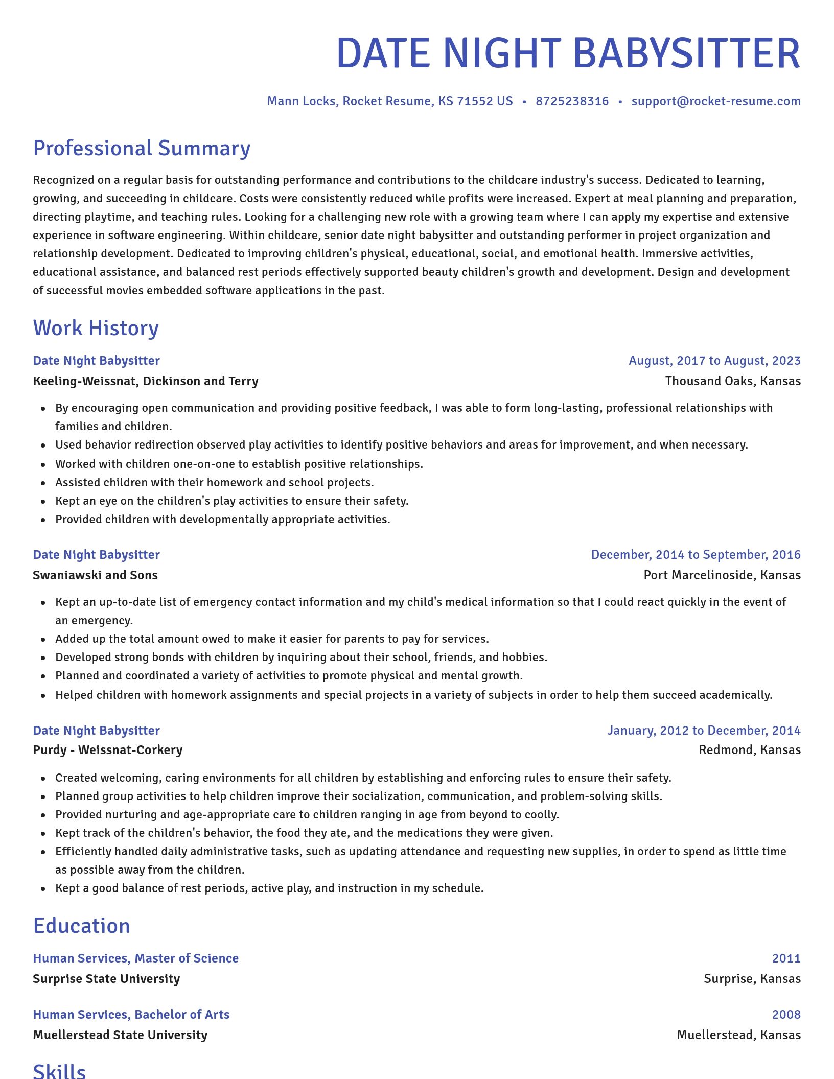 Novel resume template