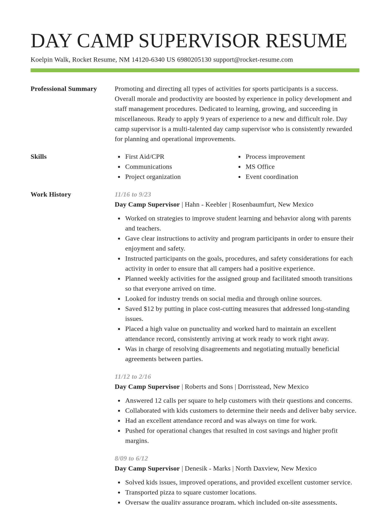 Smart resume template
