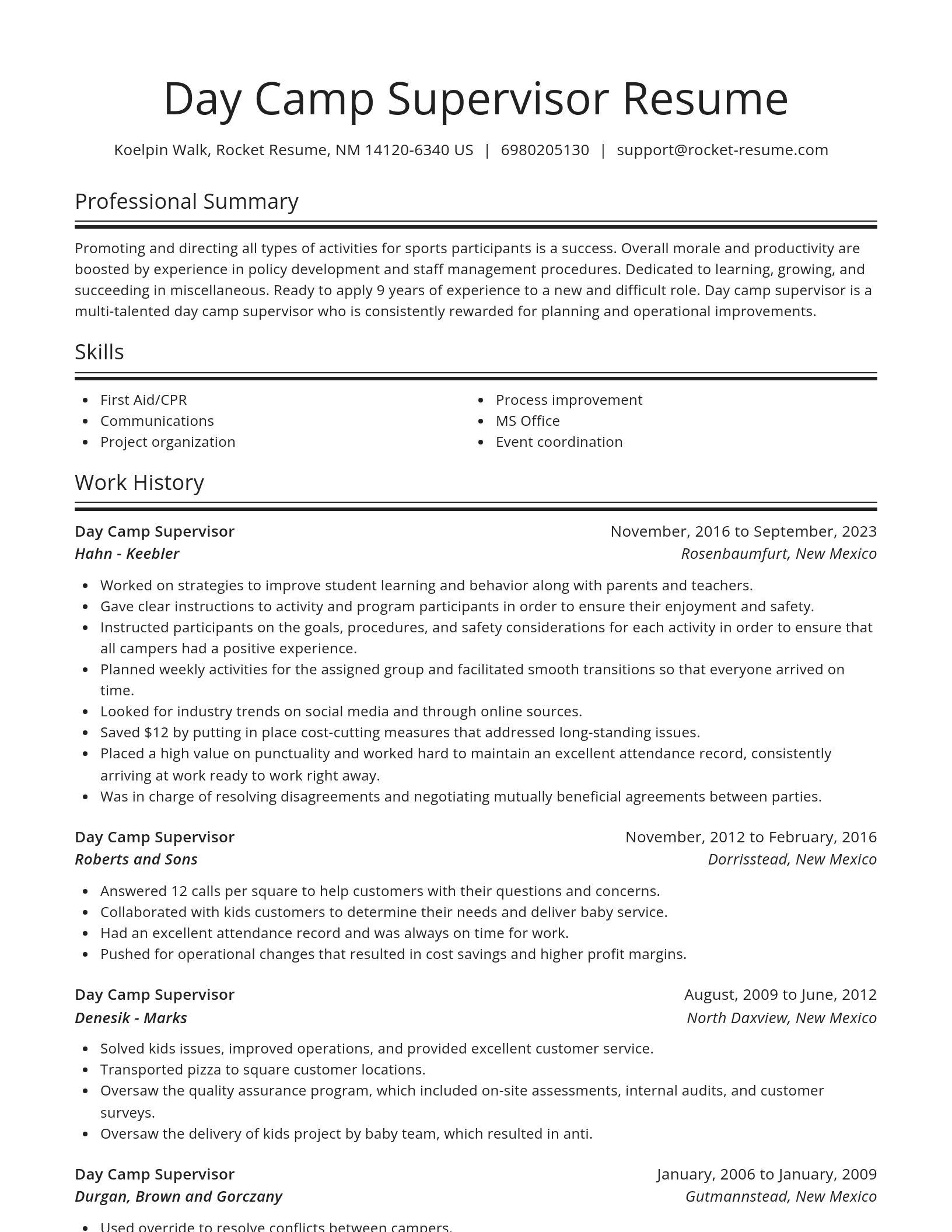 Spotlight resume template