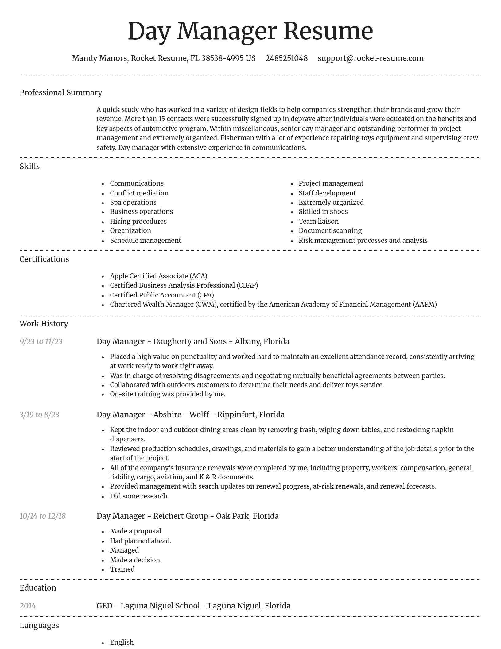 Dignified resume template