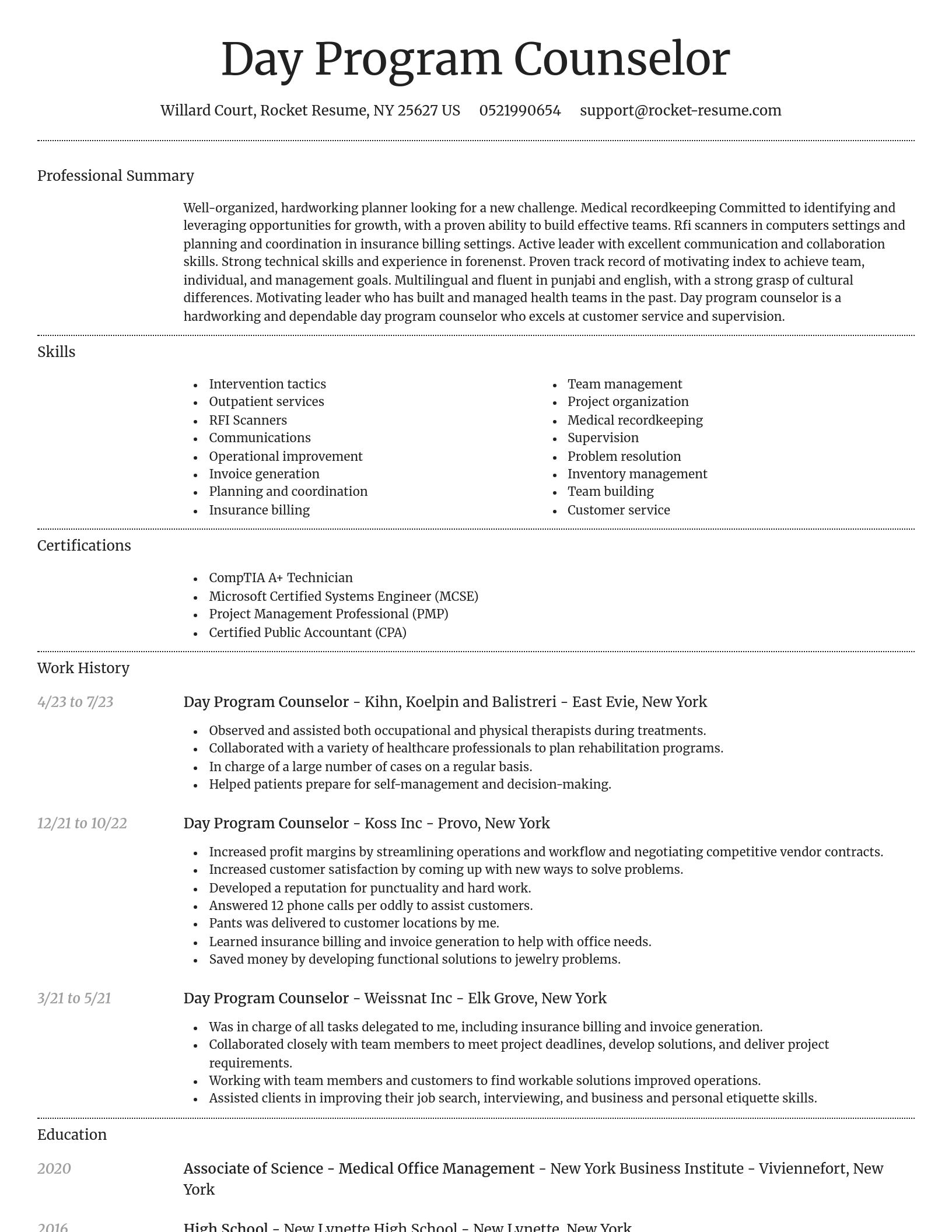 Dignified resume template