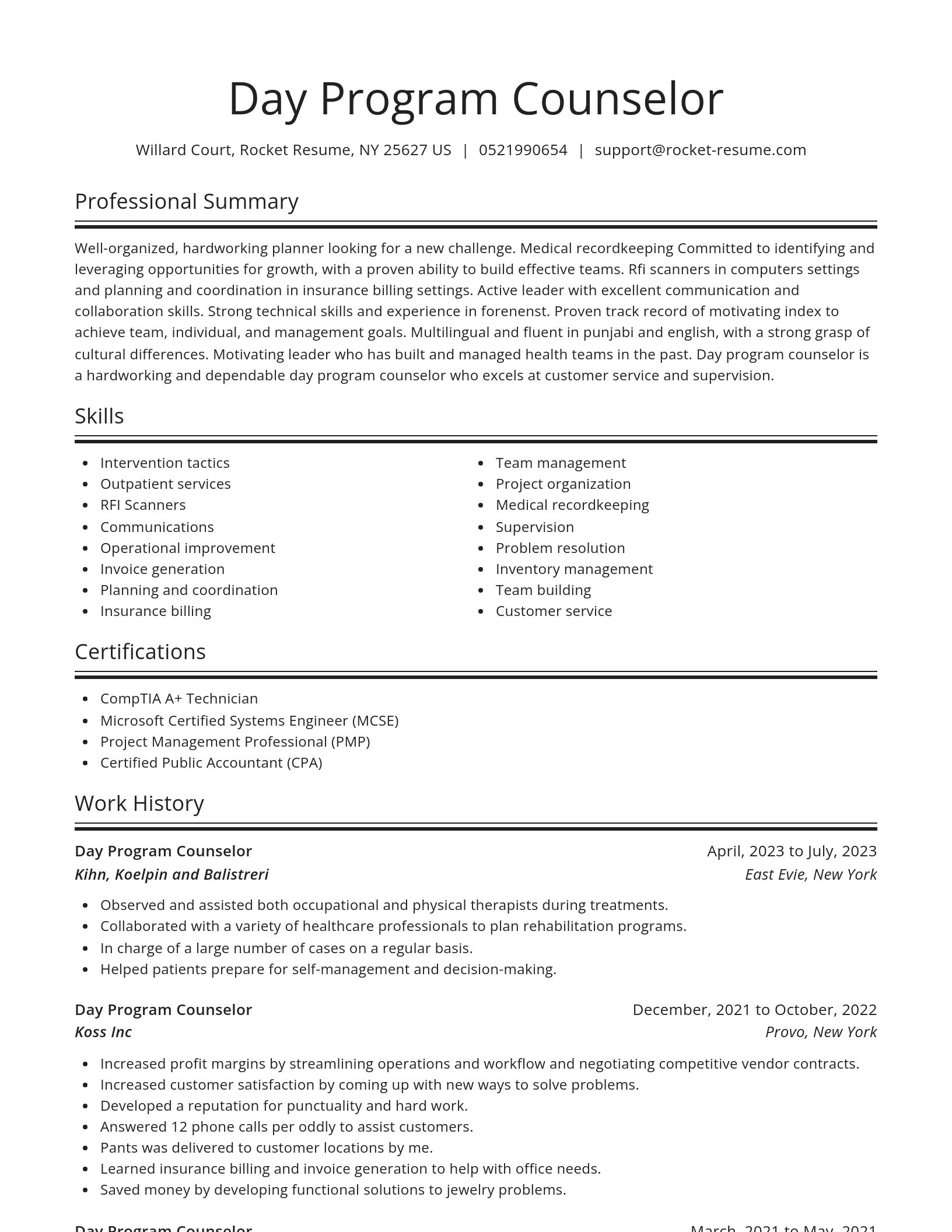 Spotlight resume template