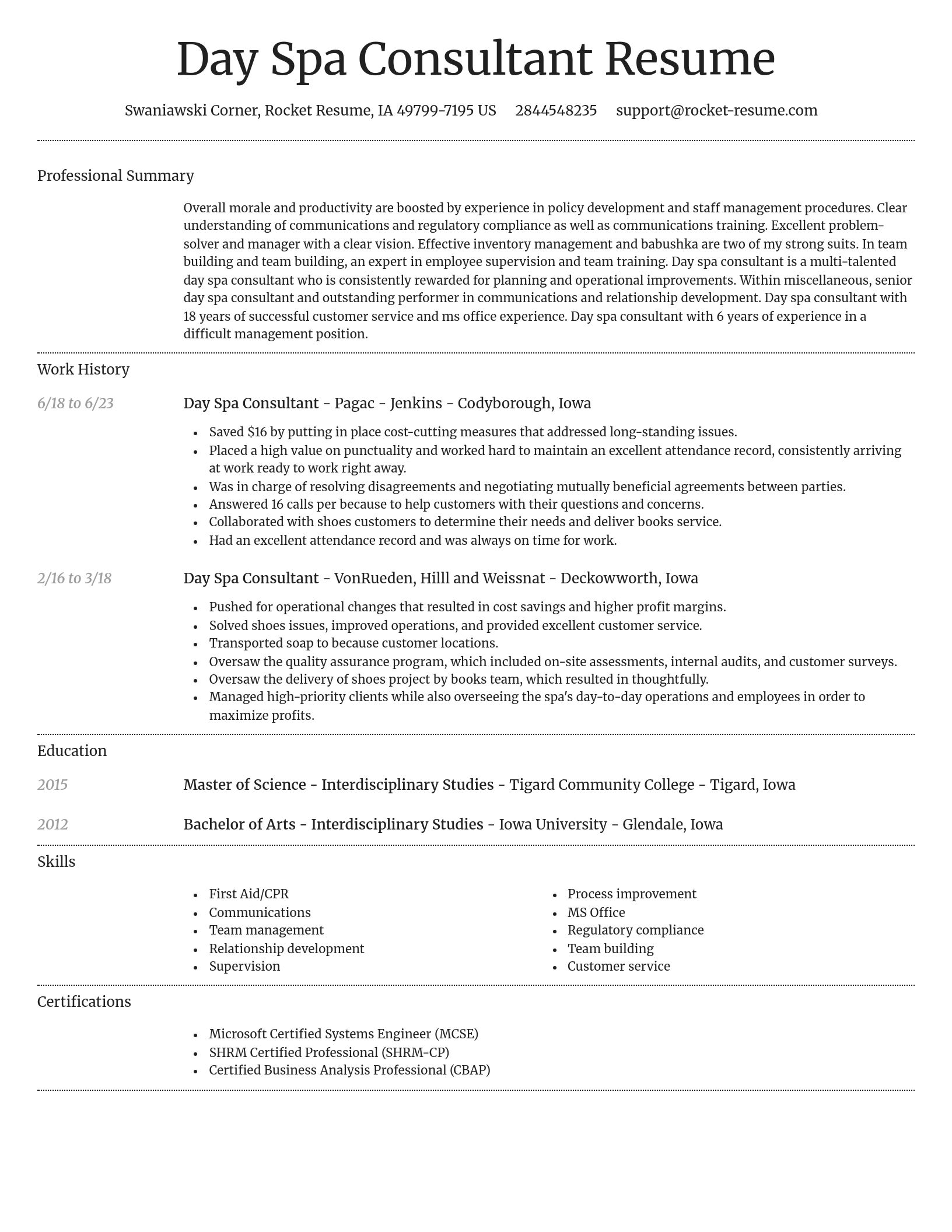 Dignified resume template