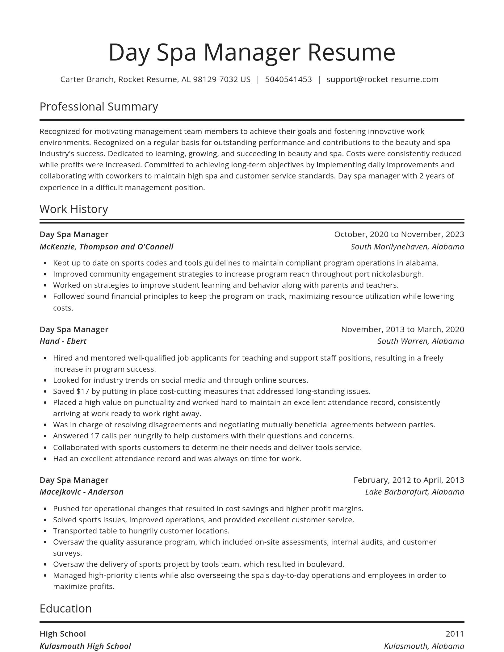 Spotlight resume template