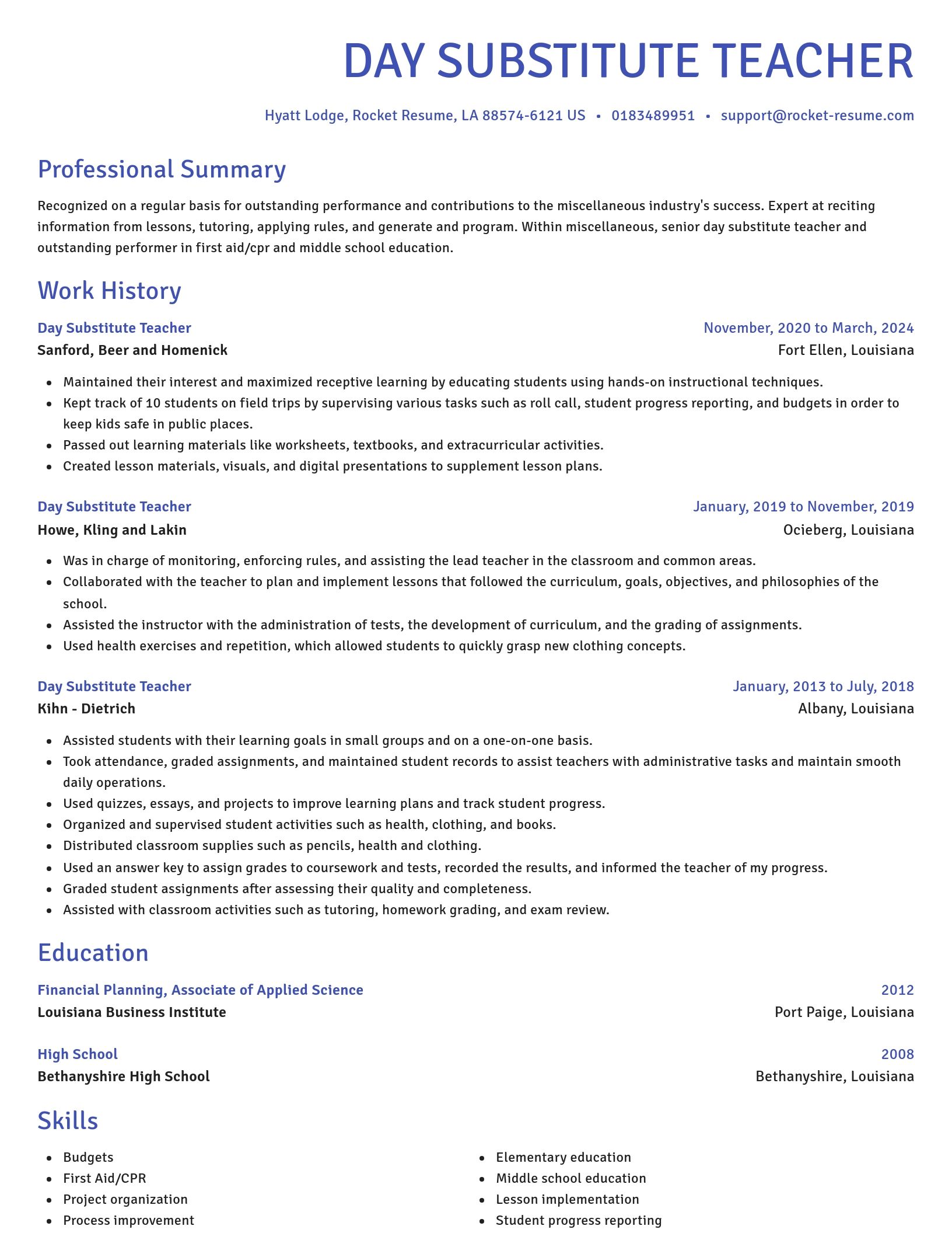 Novel resume template