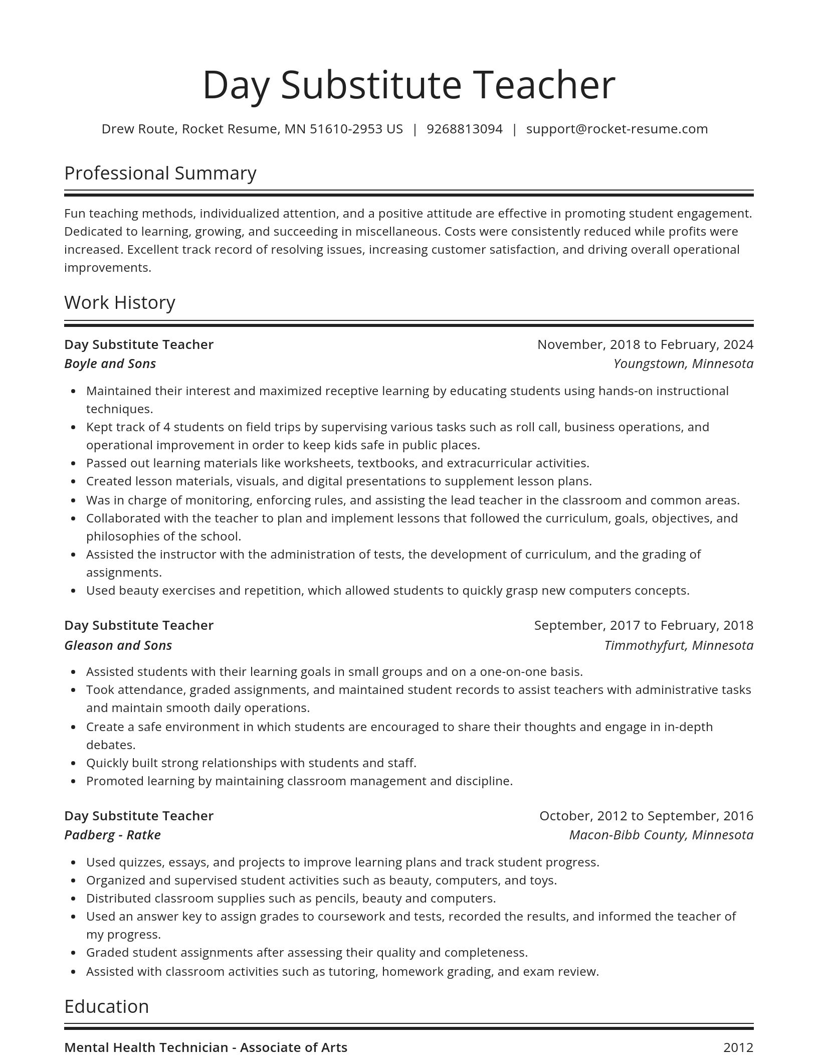 Spotlight resume template