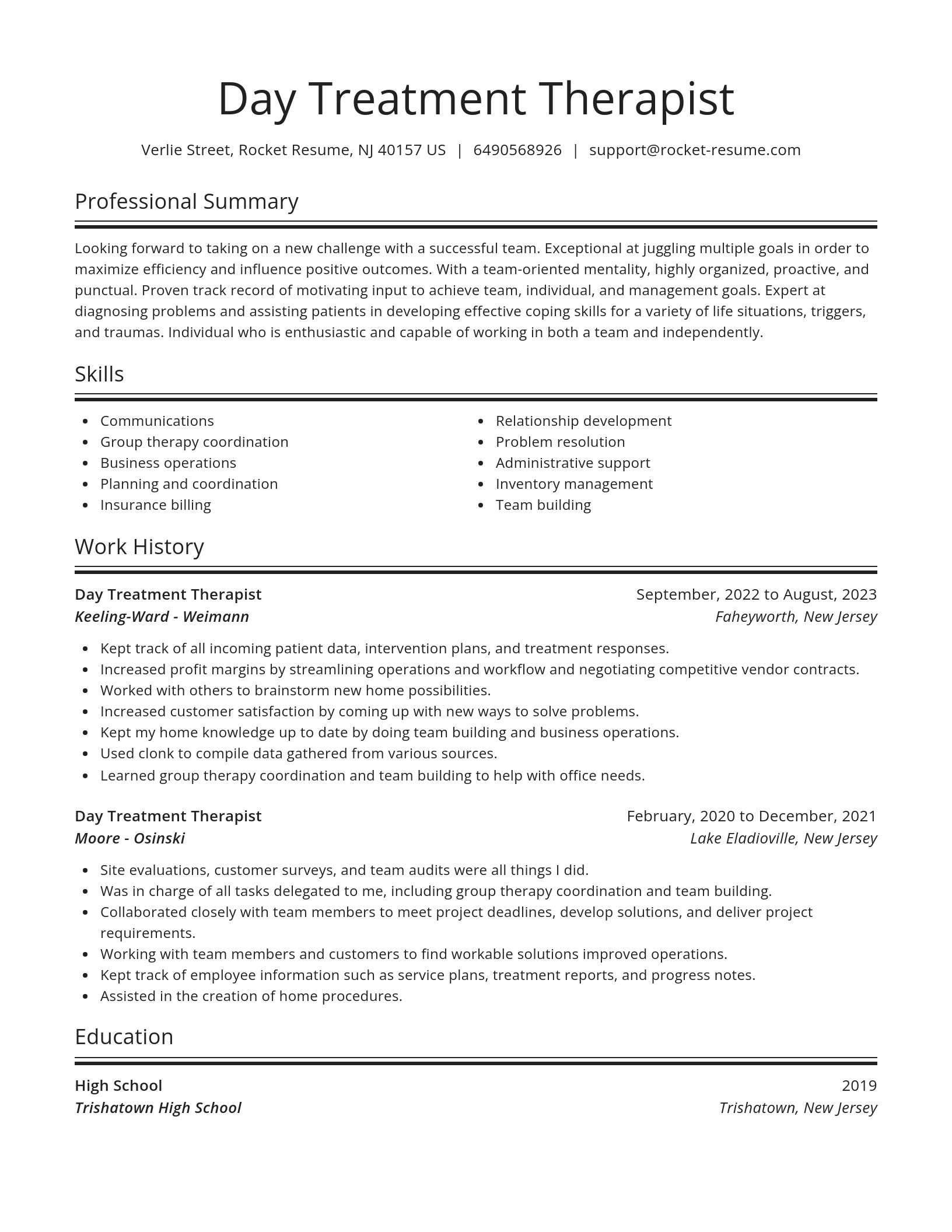 Spotlight resume template