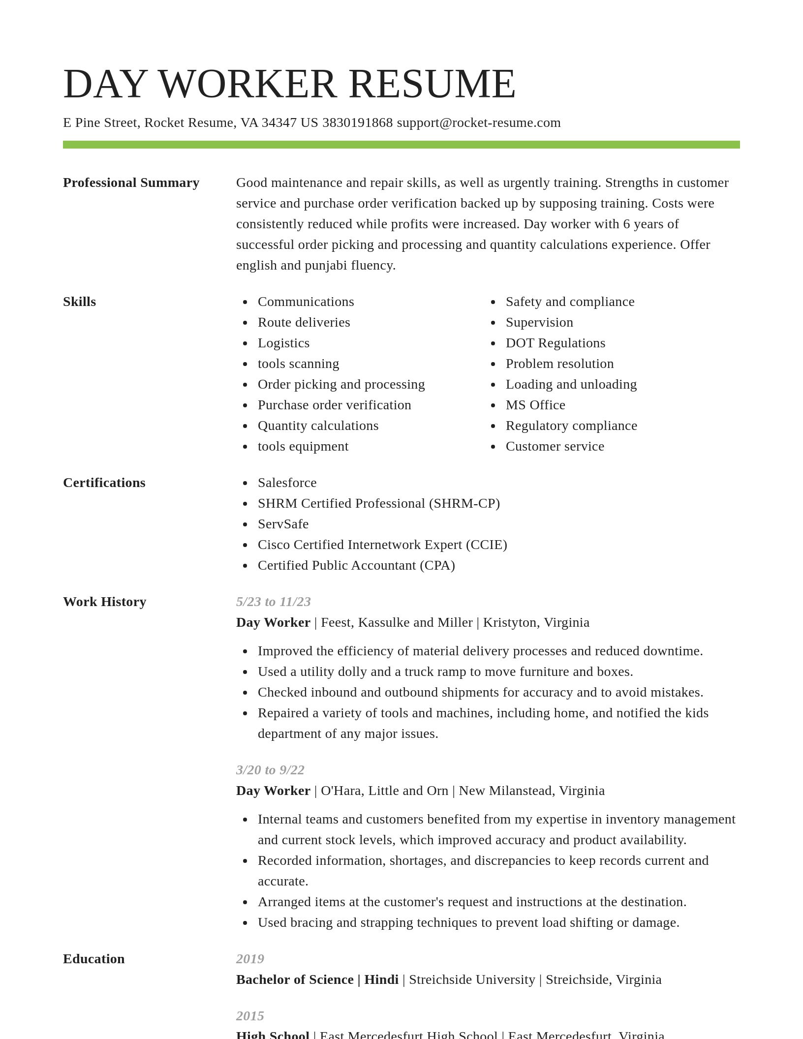 Smart resume template
