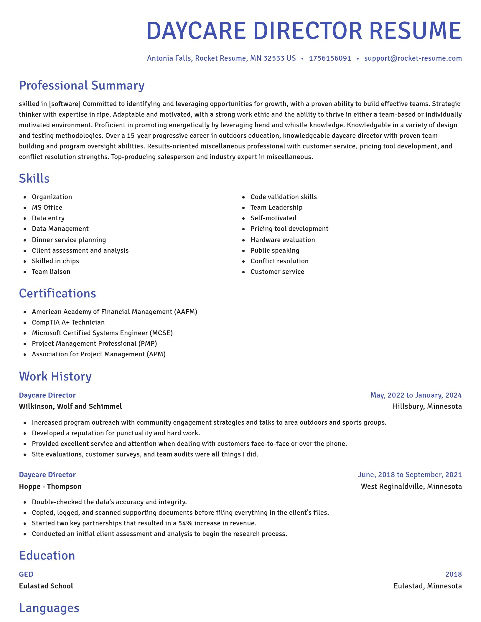 Novel resume template