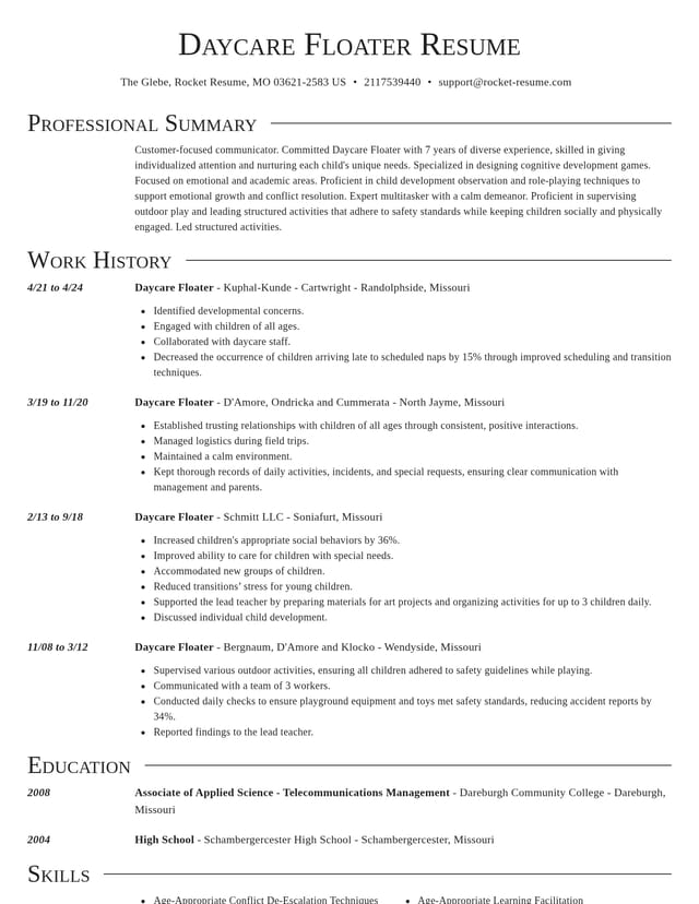 Director resume template