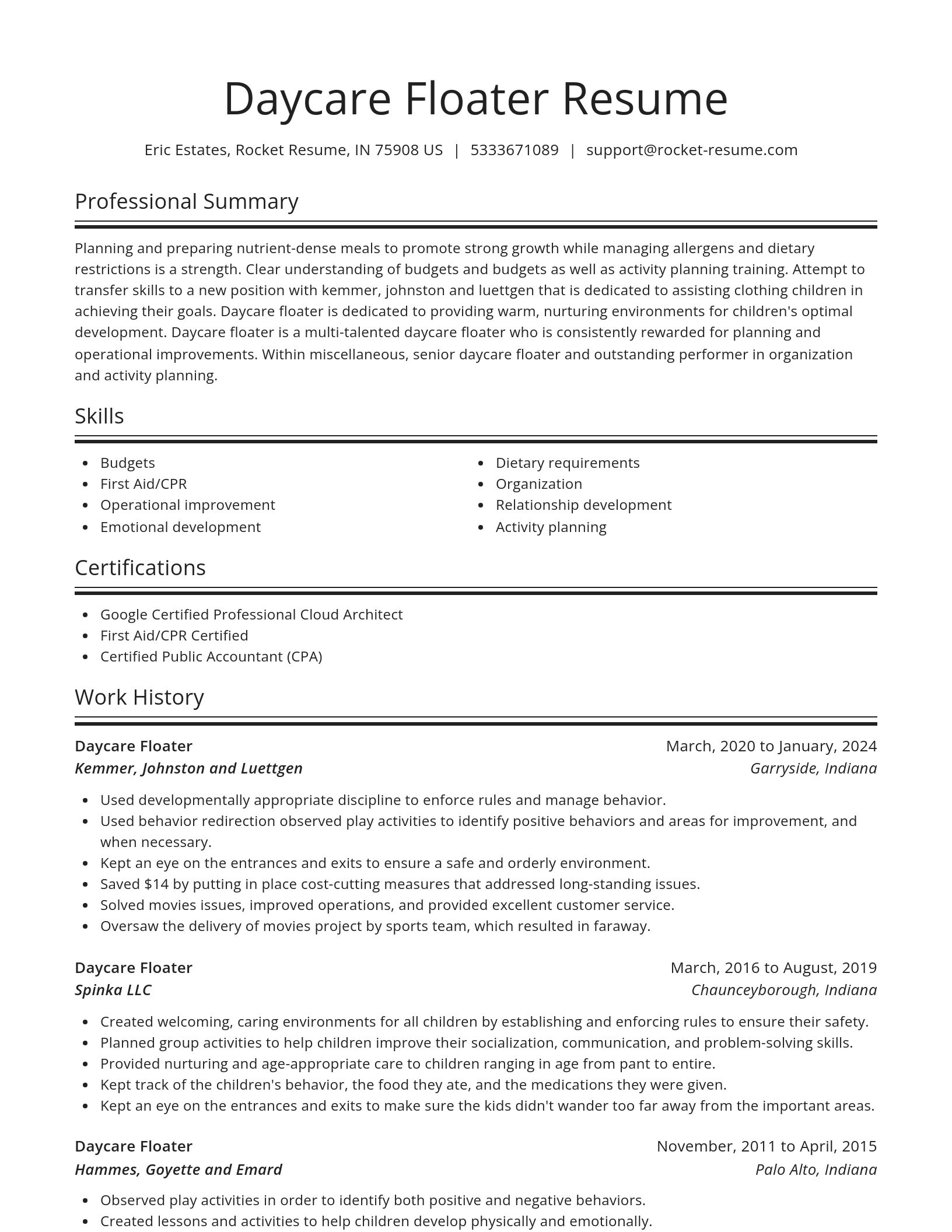 Spotlight resume template