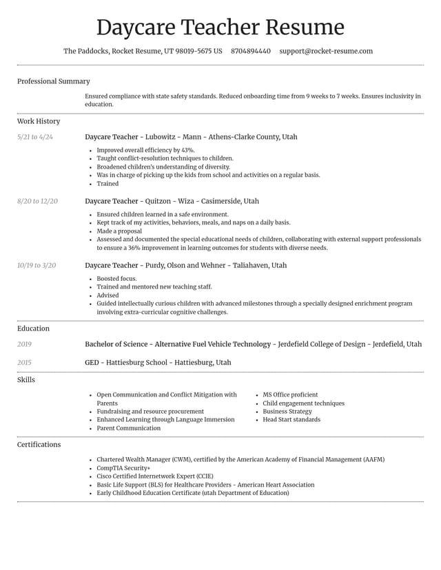 Dignified resume template