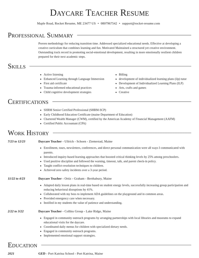 Director resume template