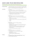 Daycare Teacher resume template