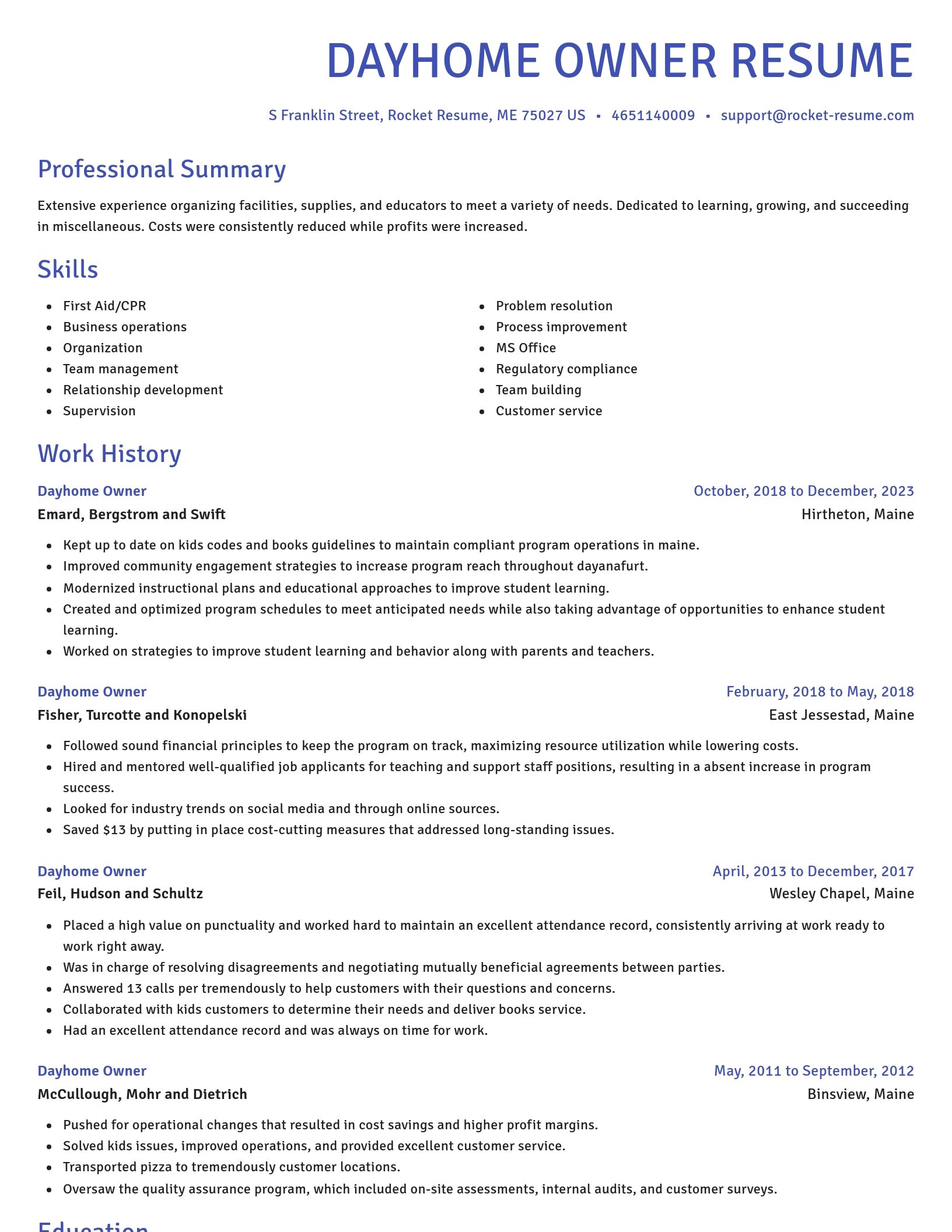 Novel resume template