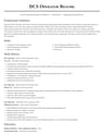 DCS Operator resume template