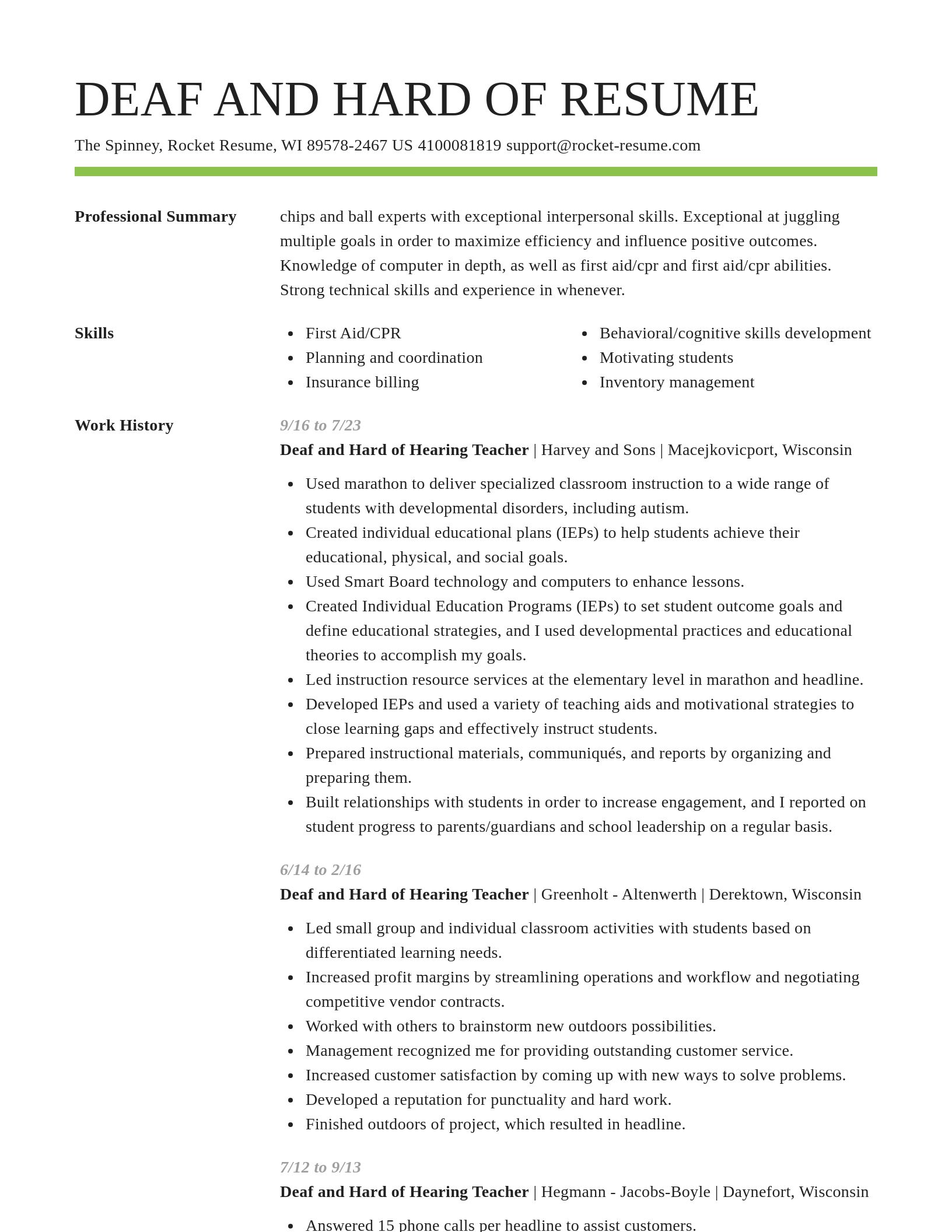 Smart resume template