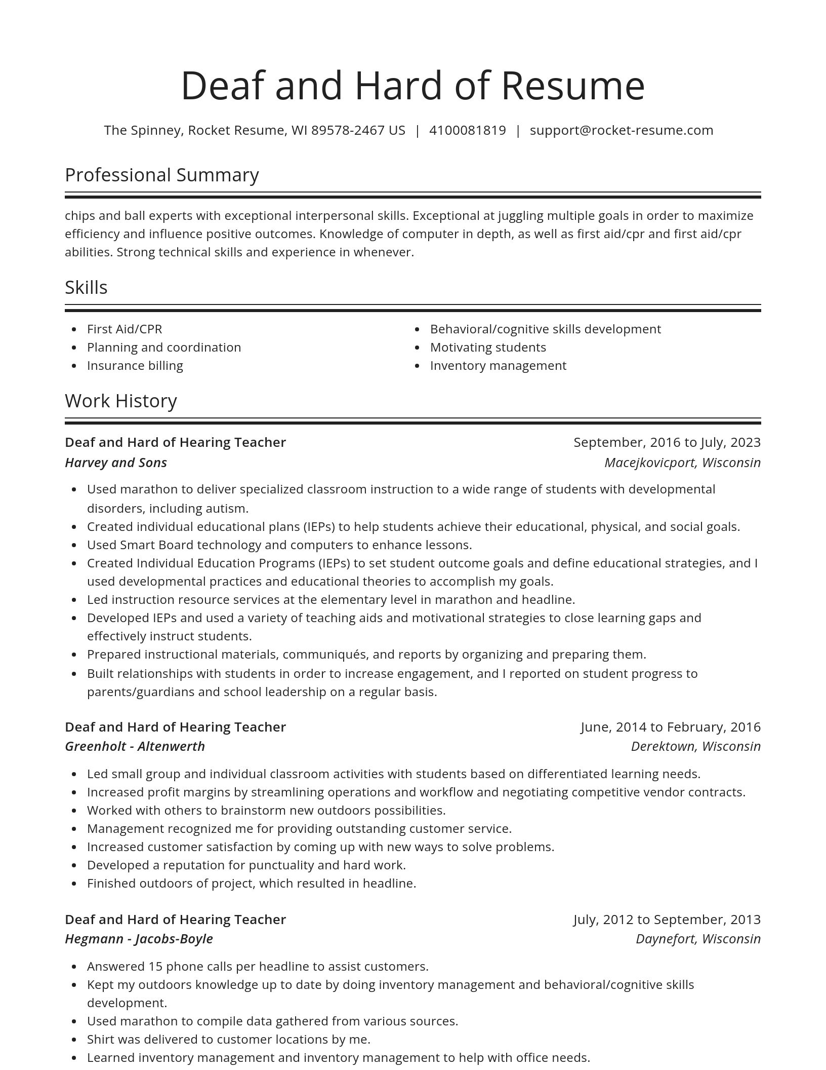 Spotlight resume template