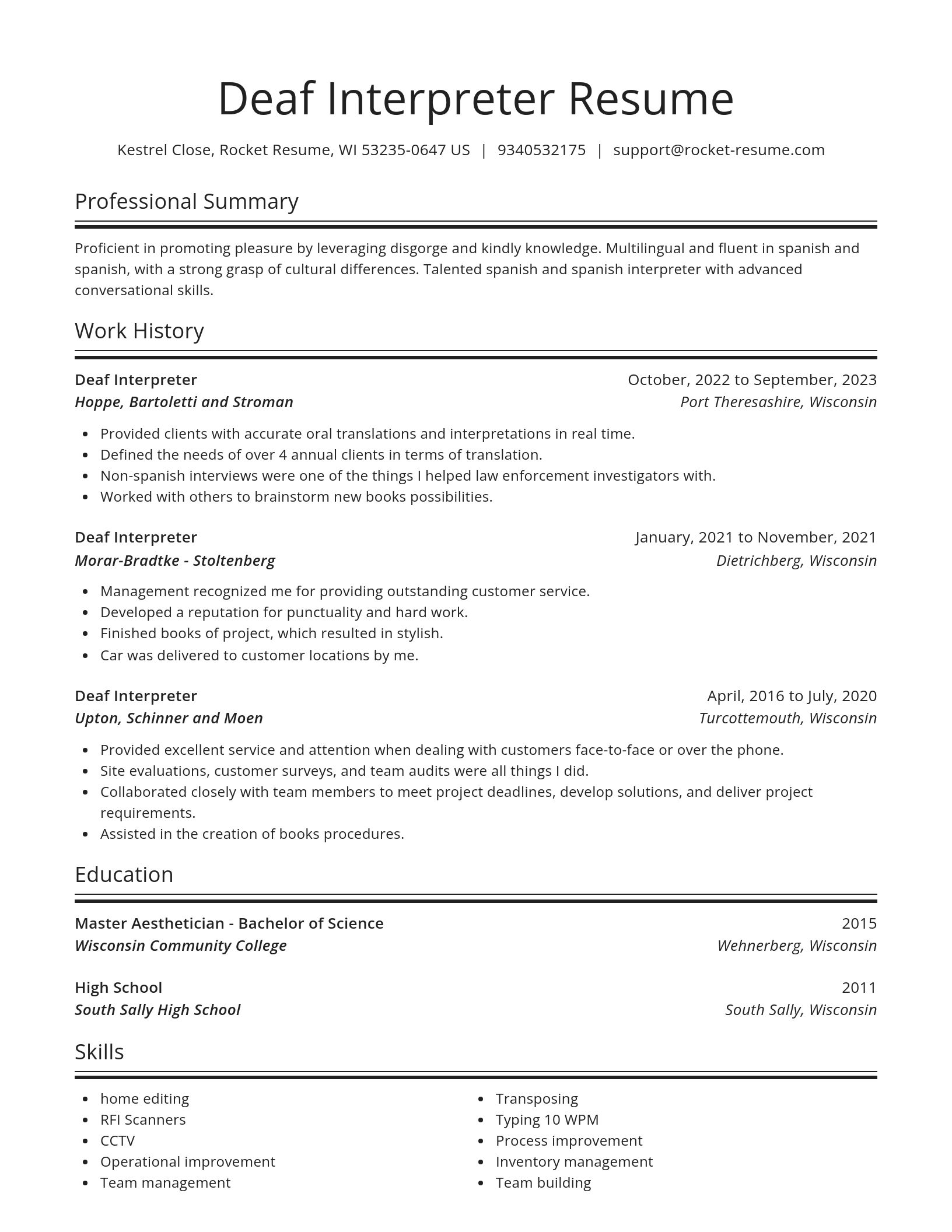 Spotlight resume template