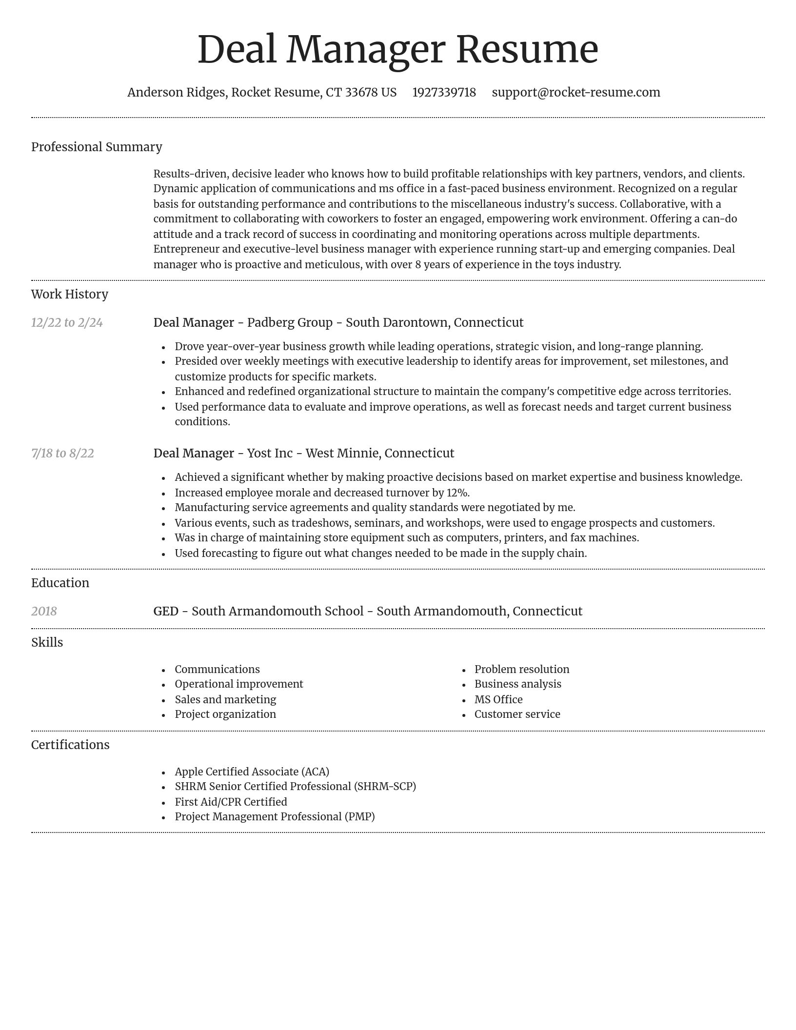 Dignified resume template