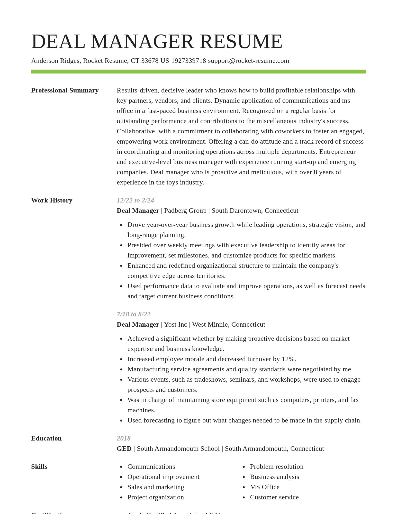 Smart resume template