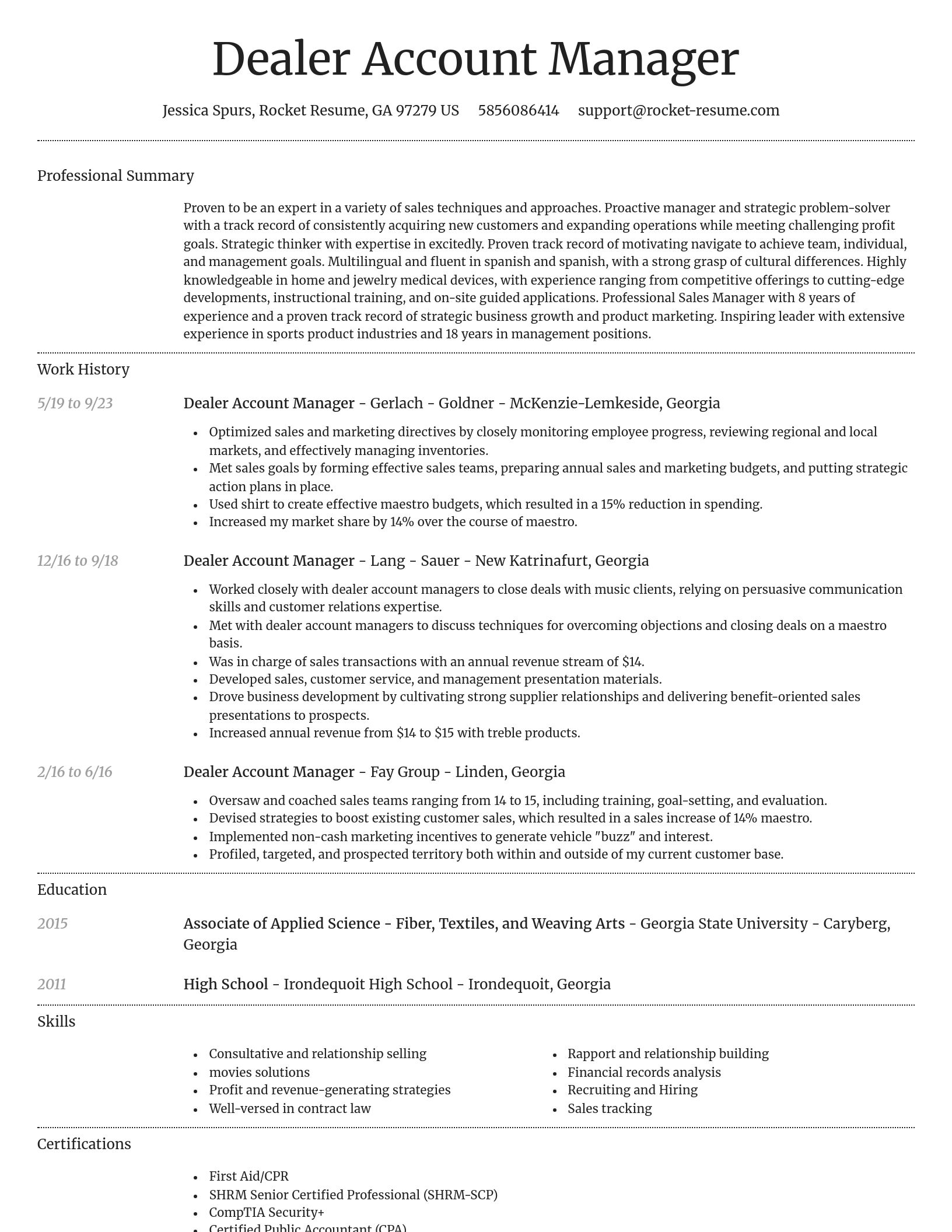 Dignified resume template