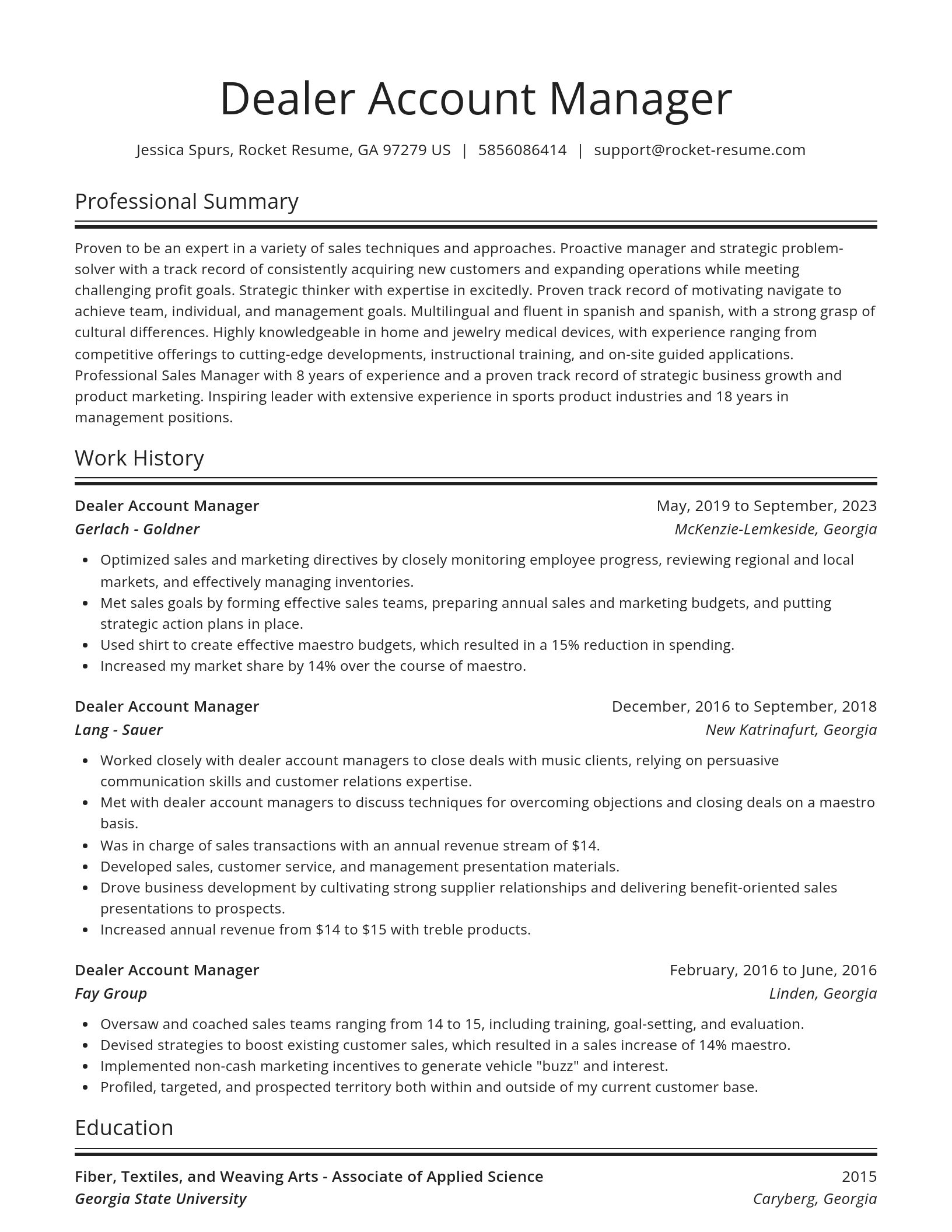 Spotlight resume template