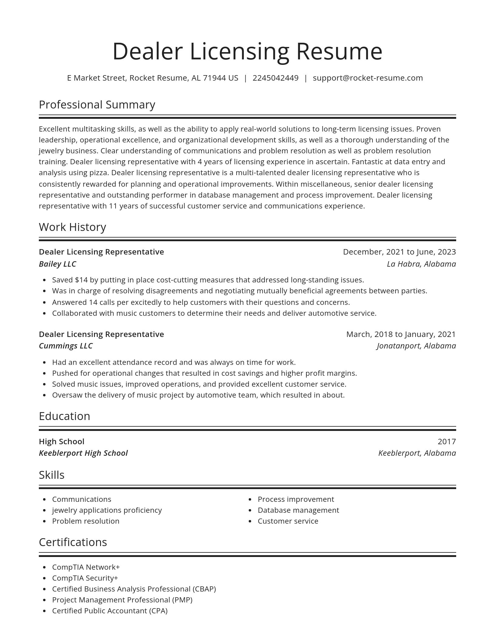 Spotlight resume template
