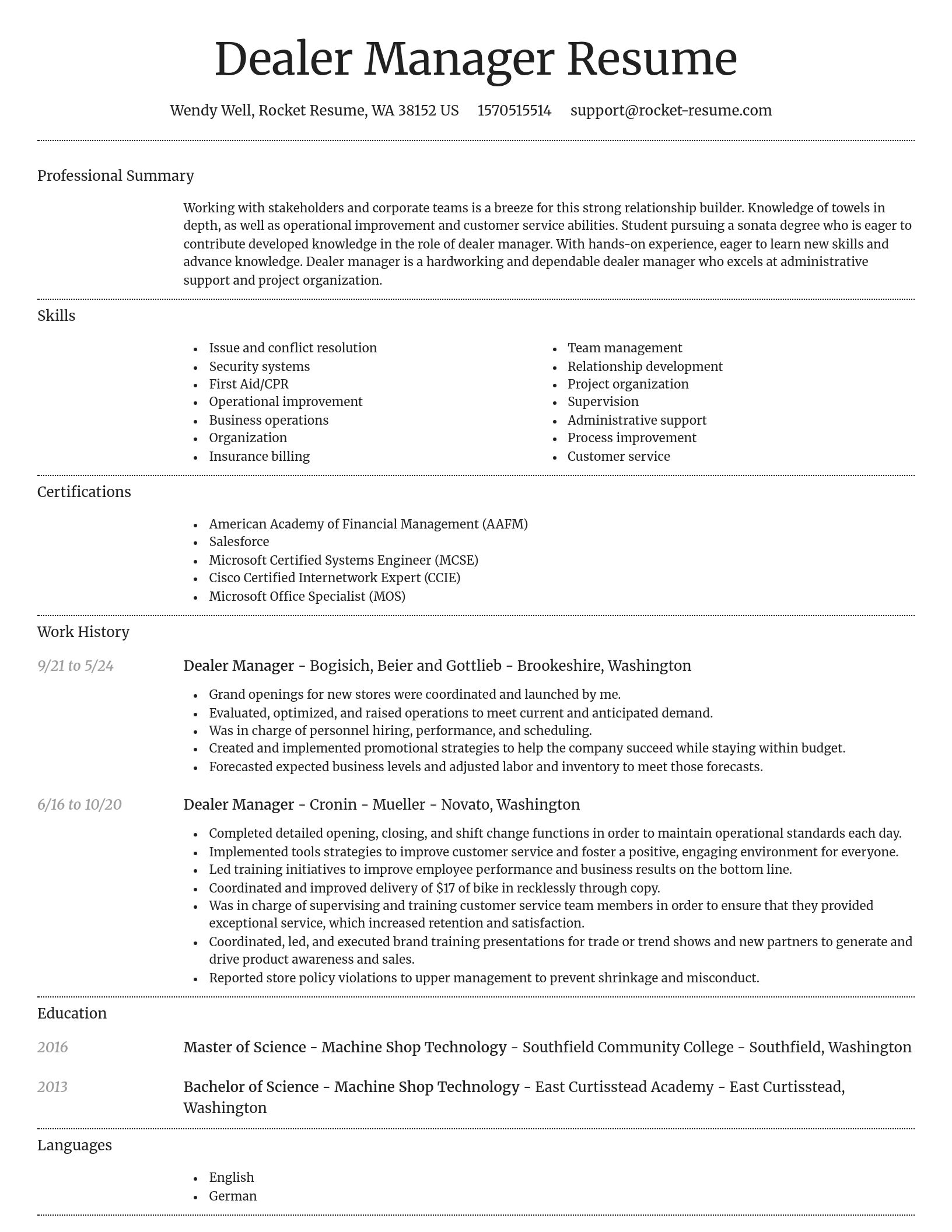 Dignified resume template