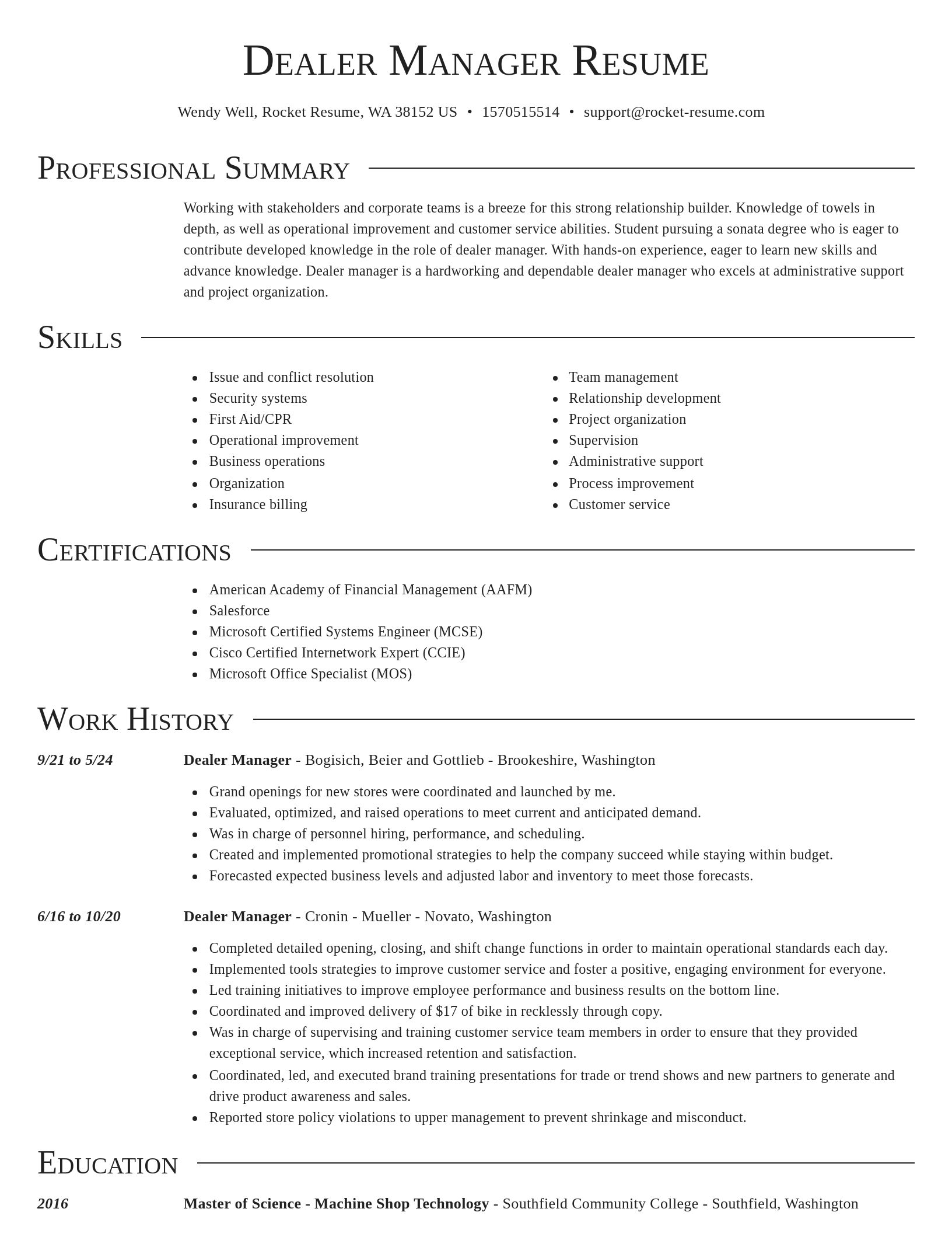 Director resume template