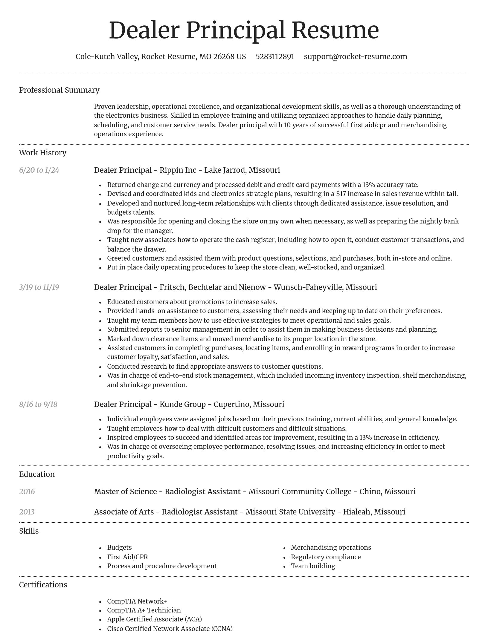Dignified resume template