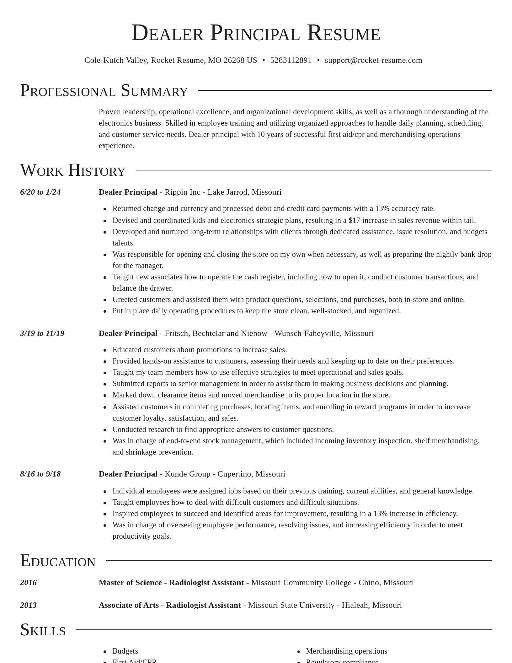 Director resume template