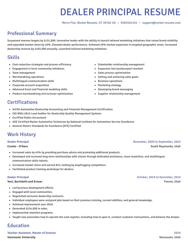 Novel resume template