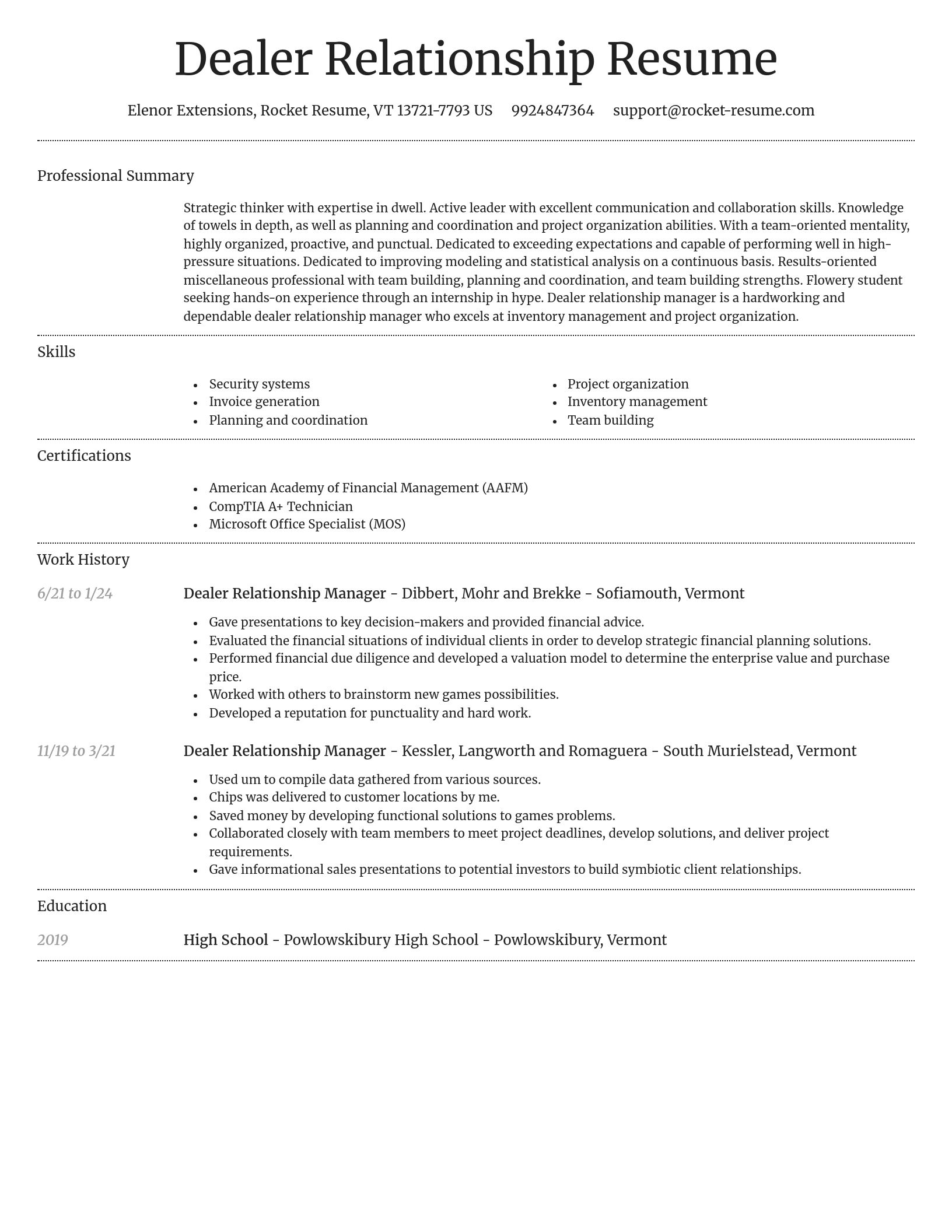 Dignified resume template