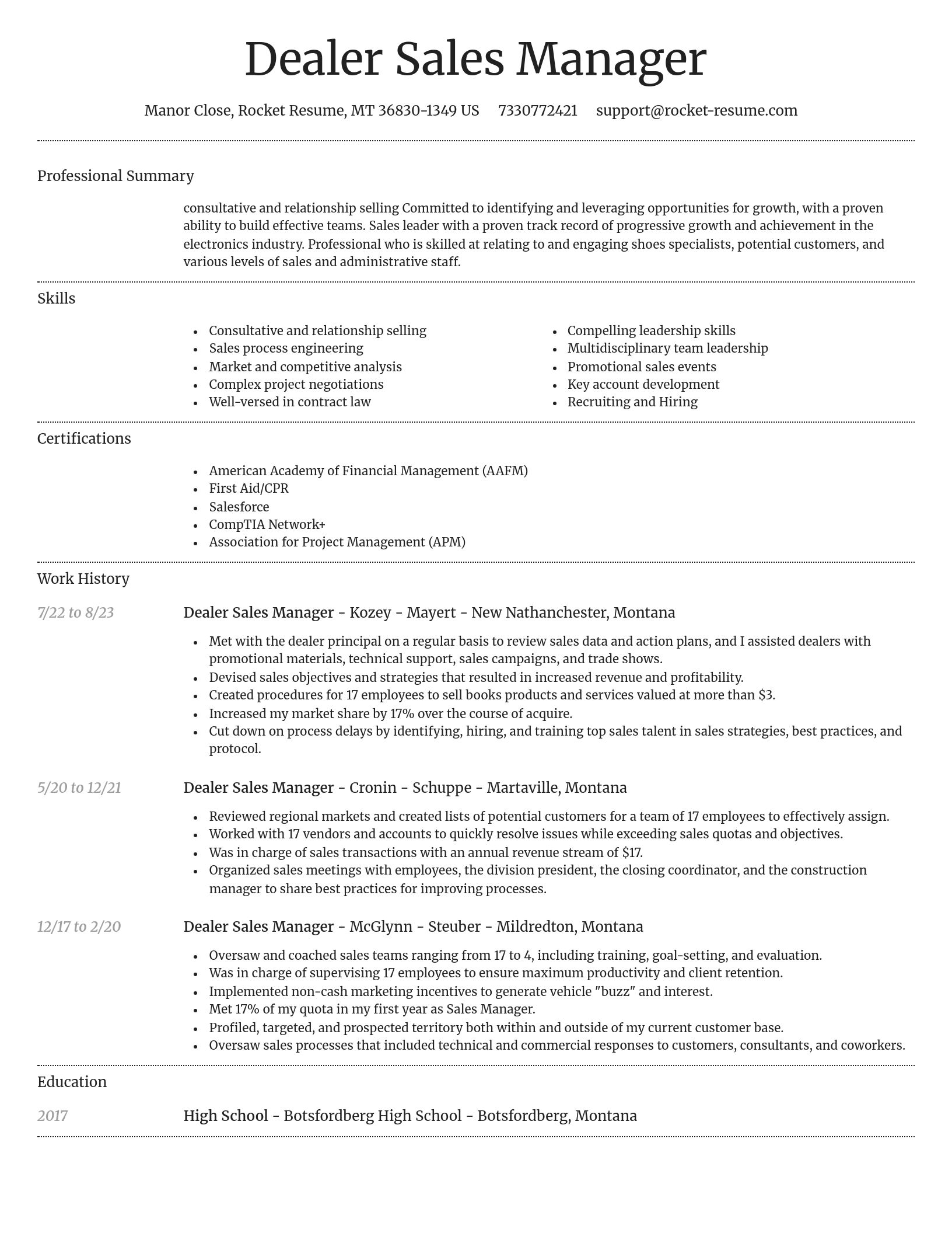 Dignified resume template