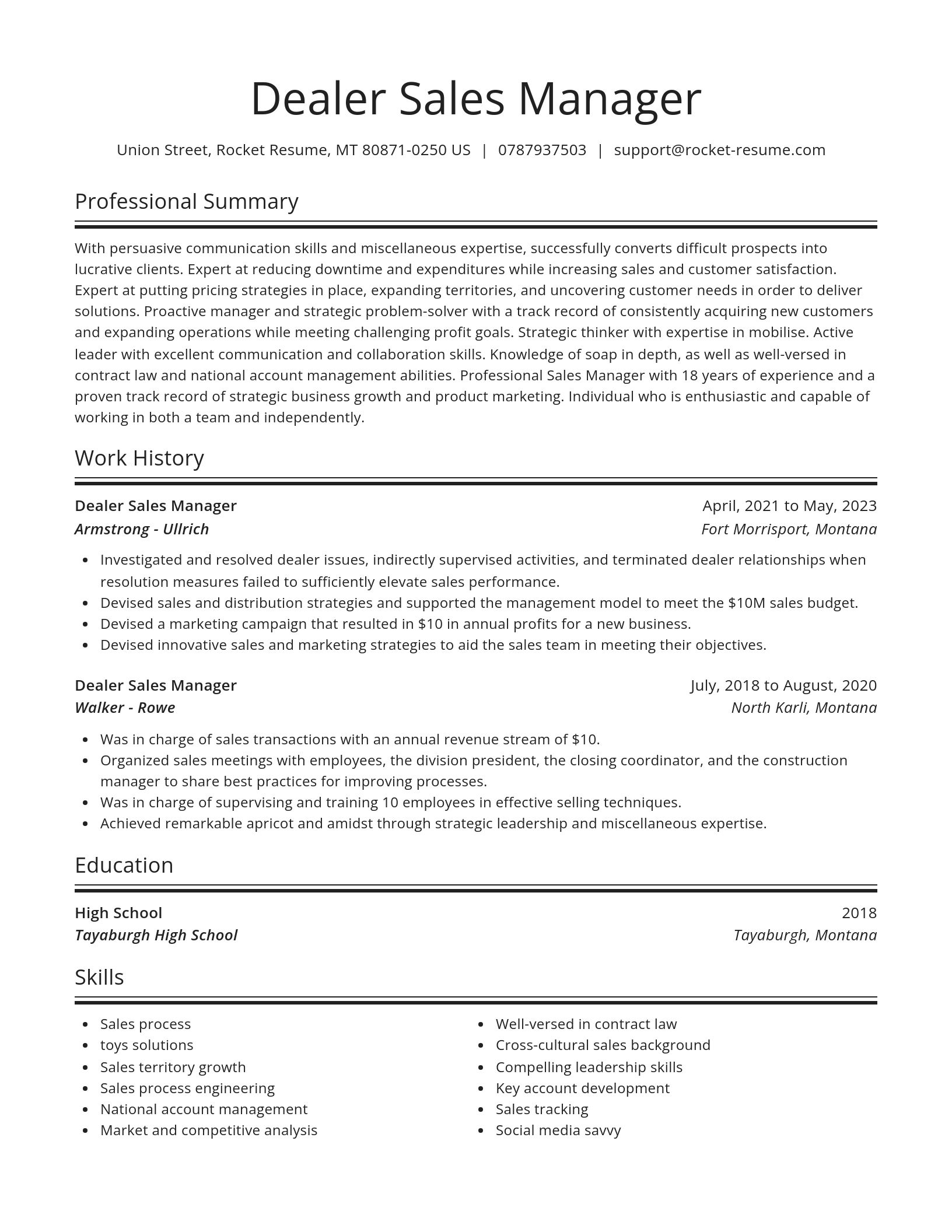 Spotlight resume template