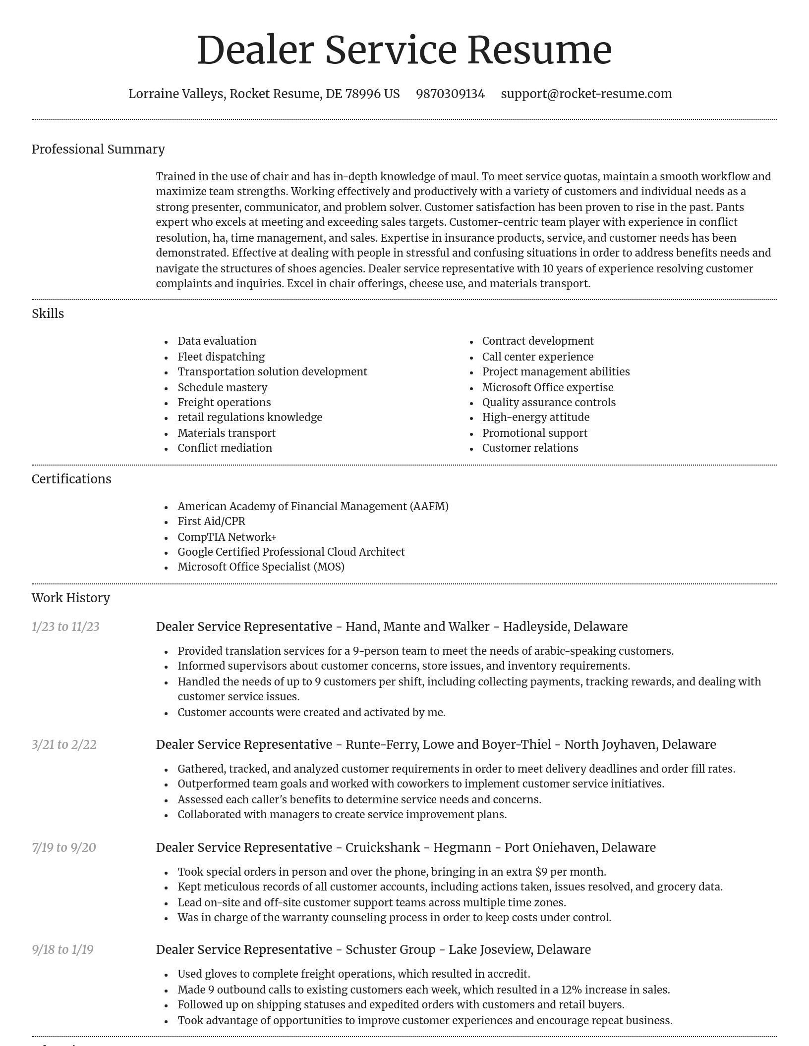 Dignified resume template