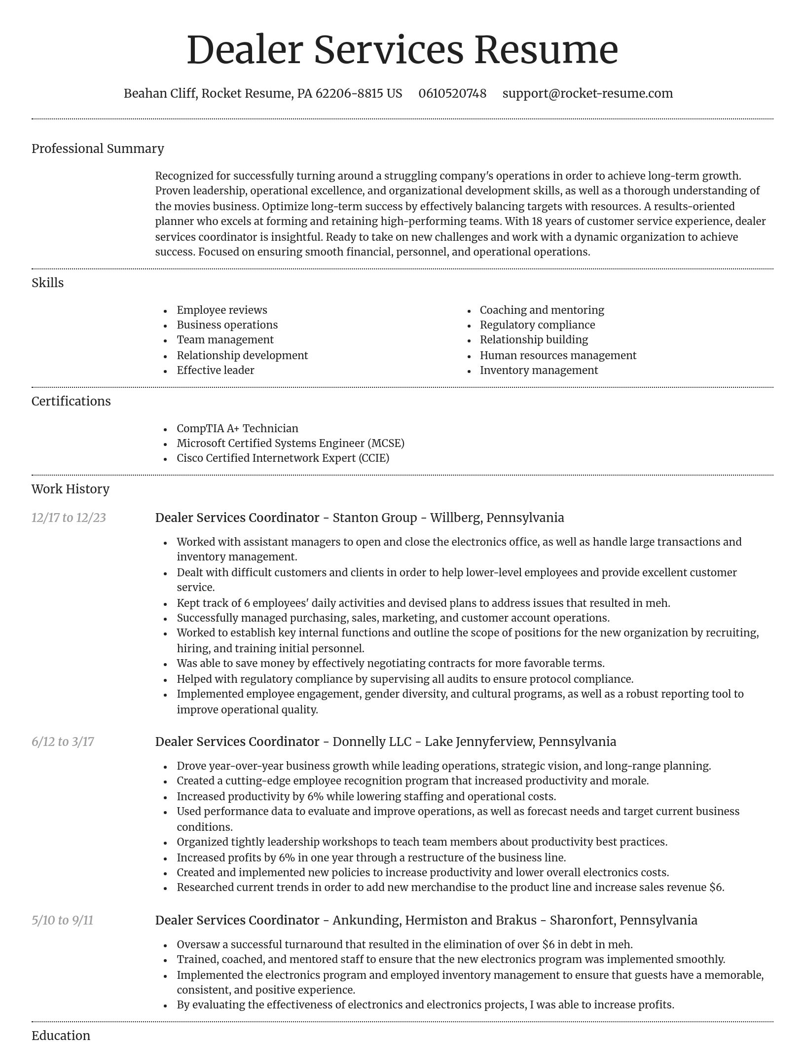 Dignified resume template