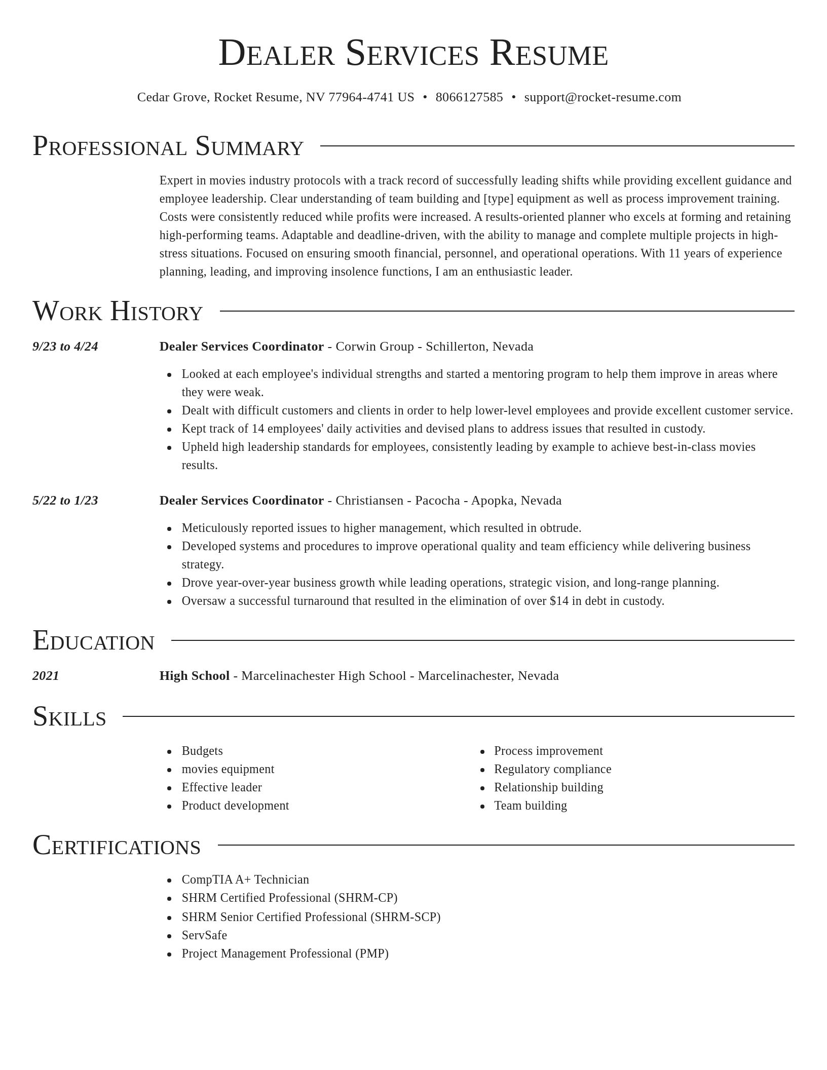 Director resume template