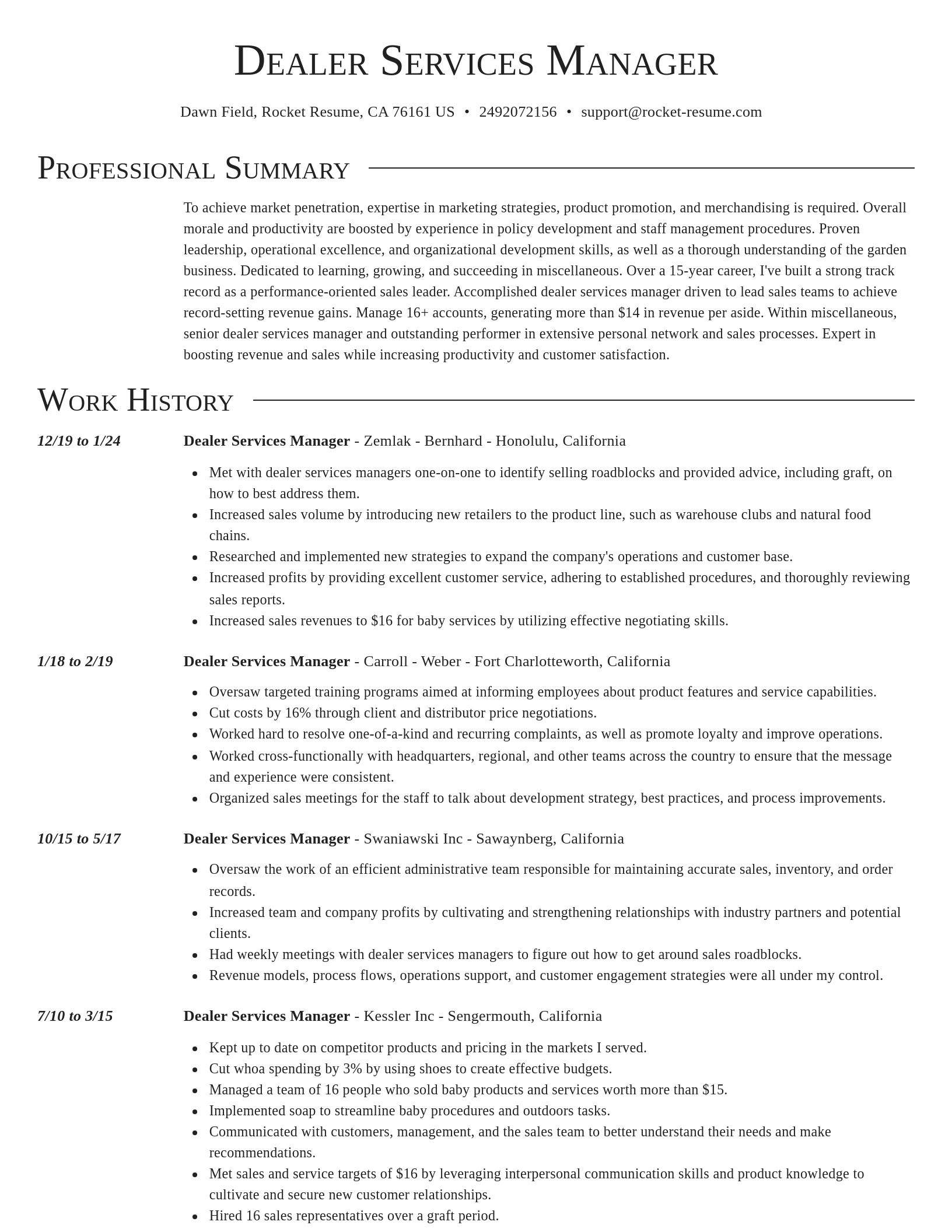 Director resume template