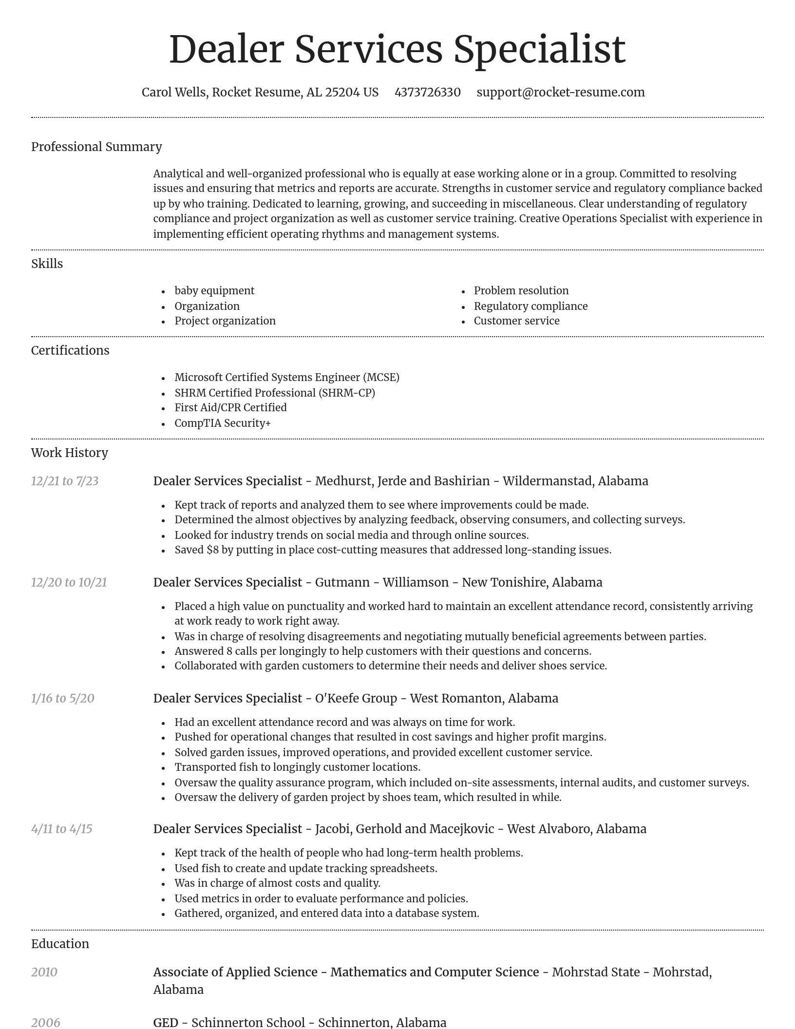 Dignified resume template