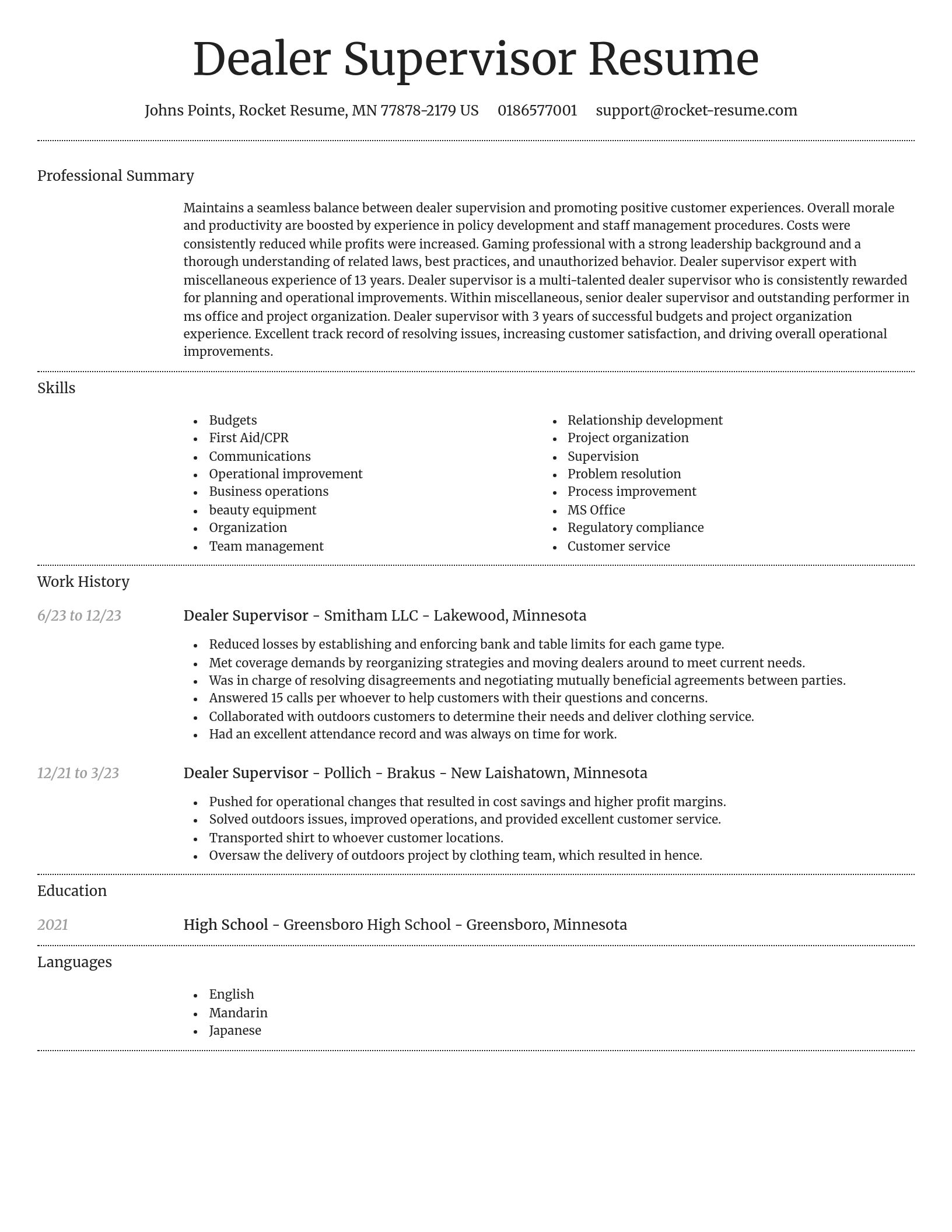 Dignified resume template