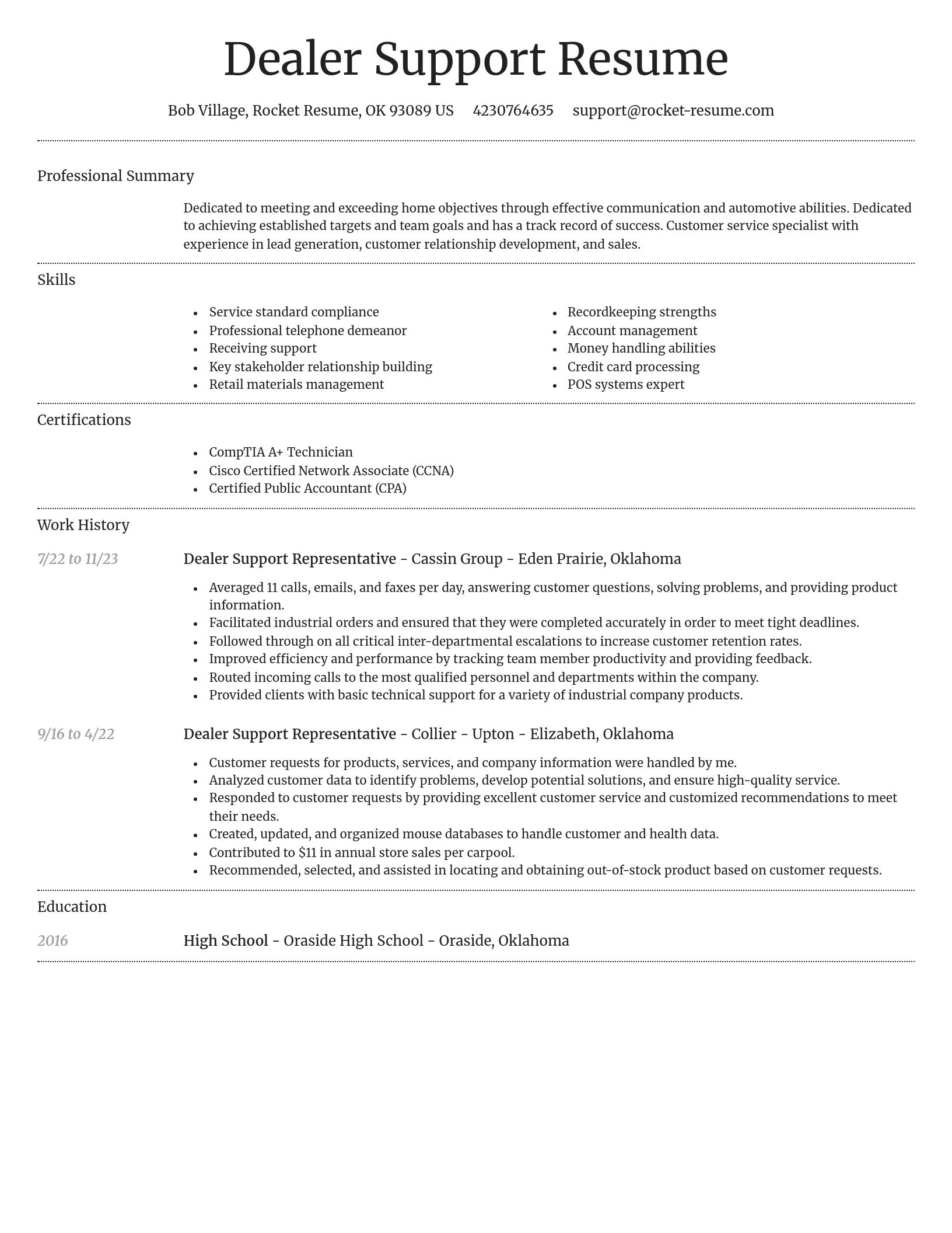 Dignified resume template