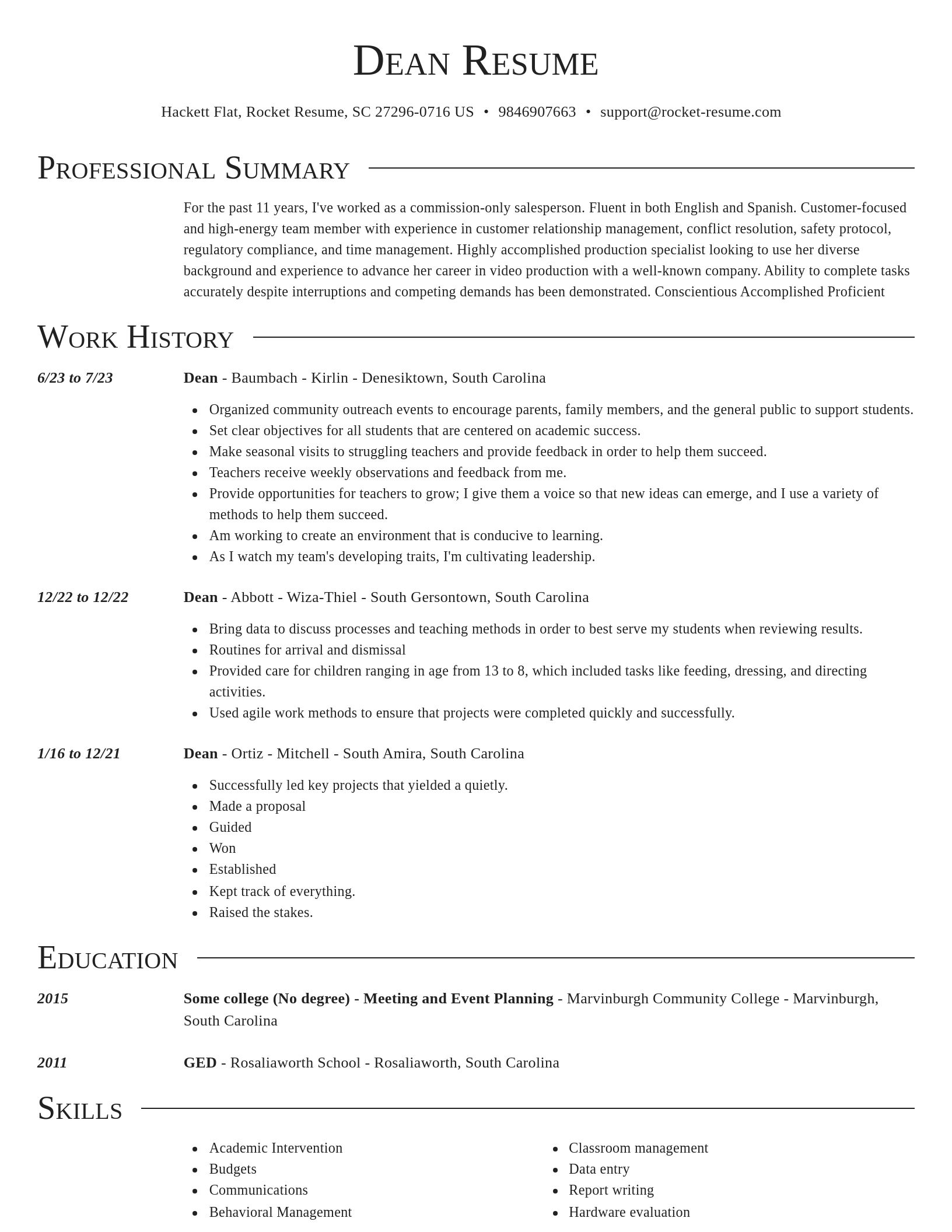 Director resume template